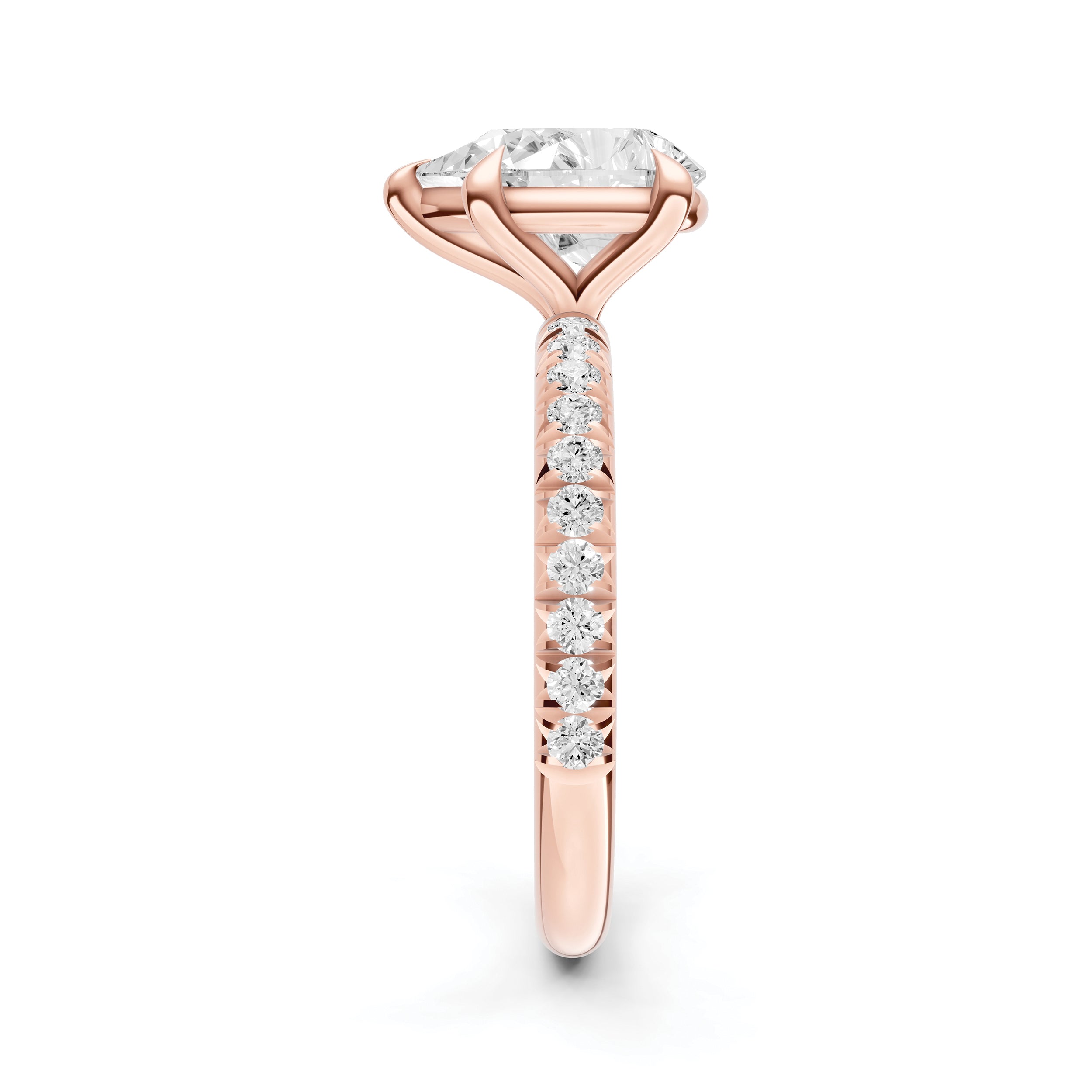 Classic French Pavé Engagement Ring (Pear Shape)