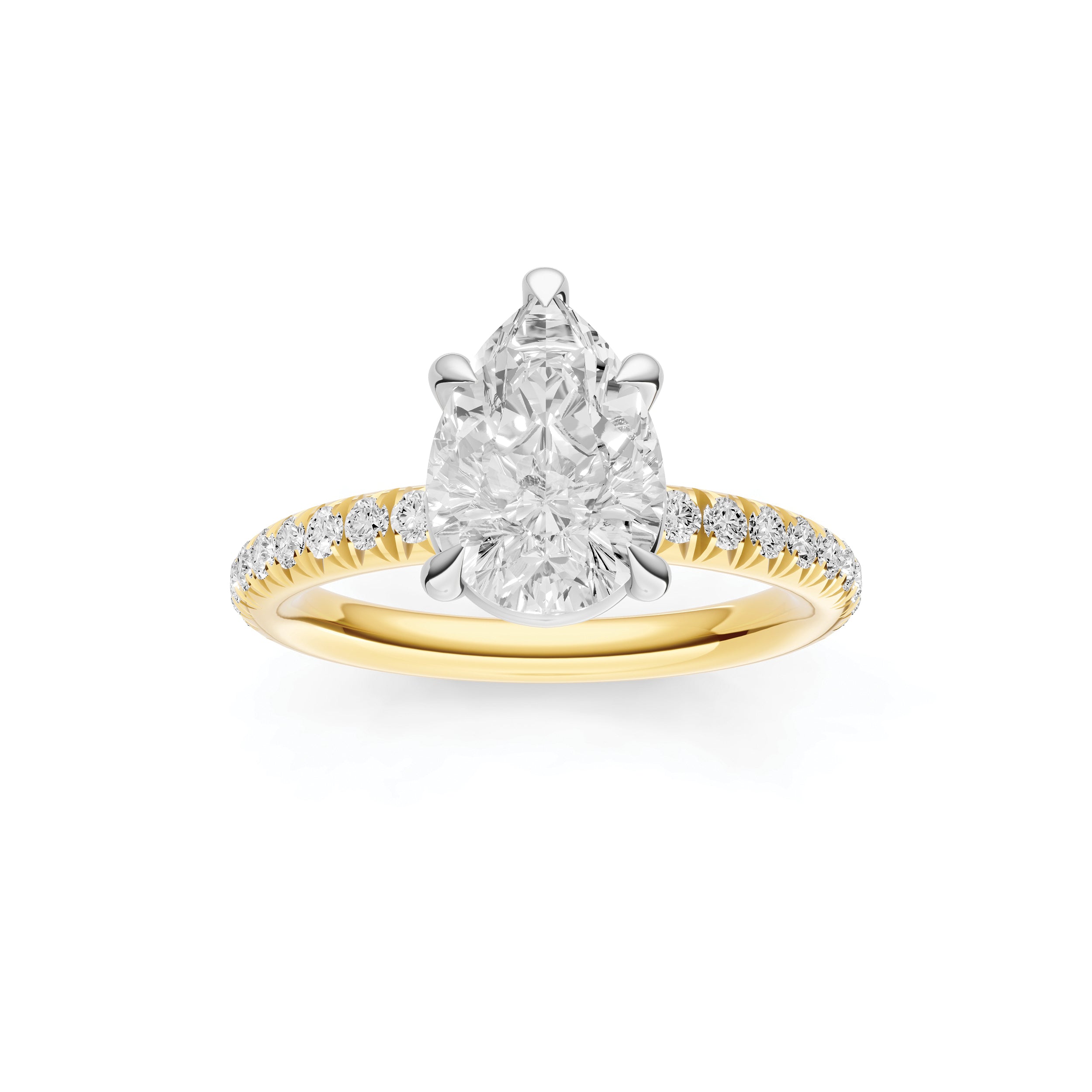 Classic French Pavé Engagement Ring (Pear Shape)