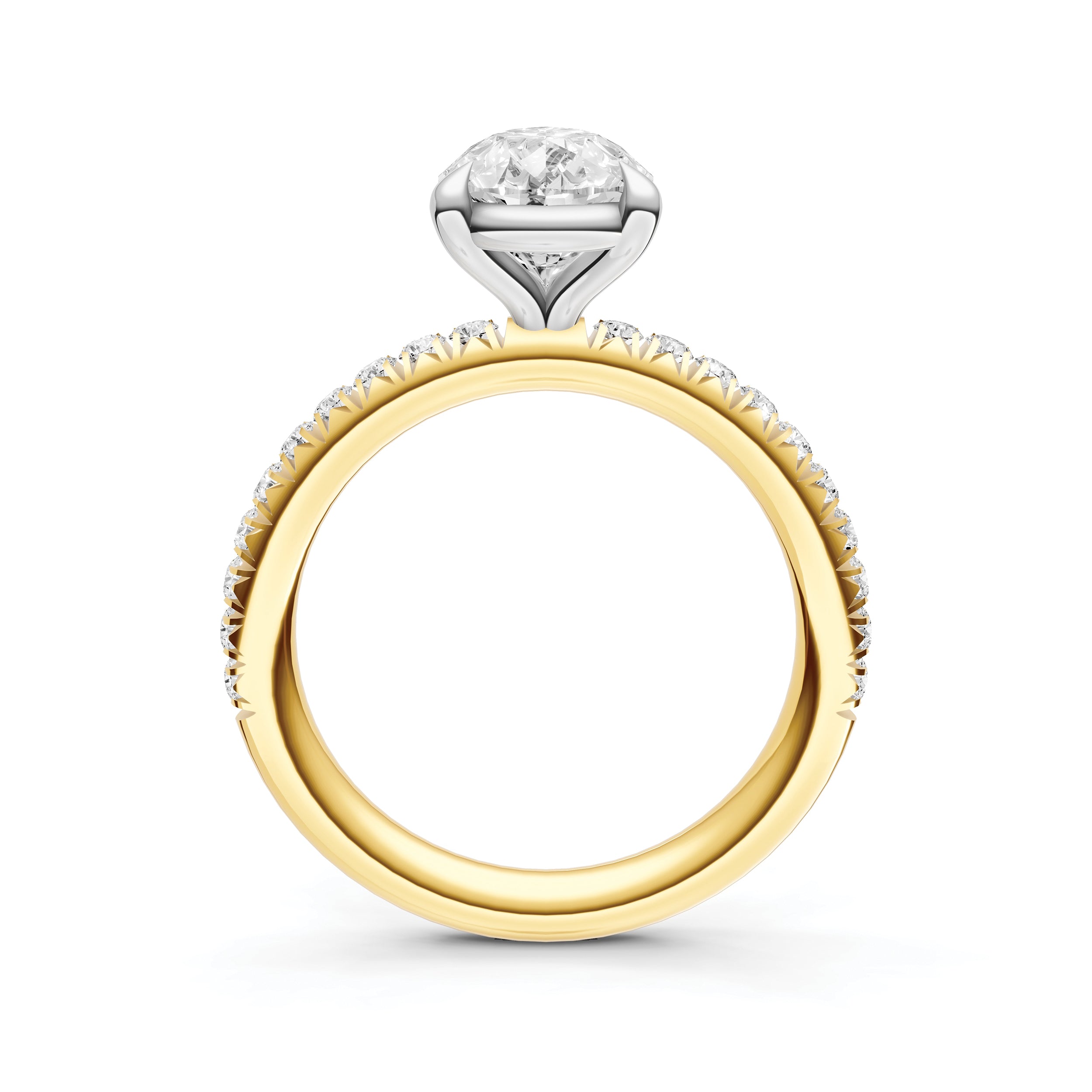 Classic French Pavé Engagement Ring (Pear Shape)