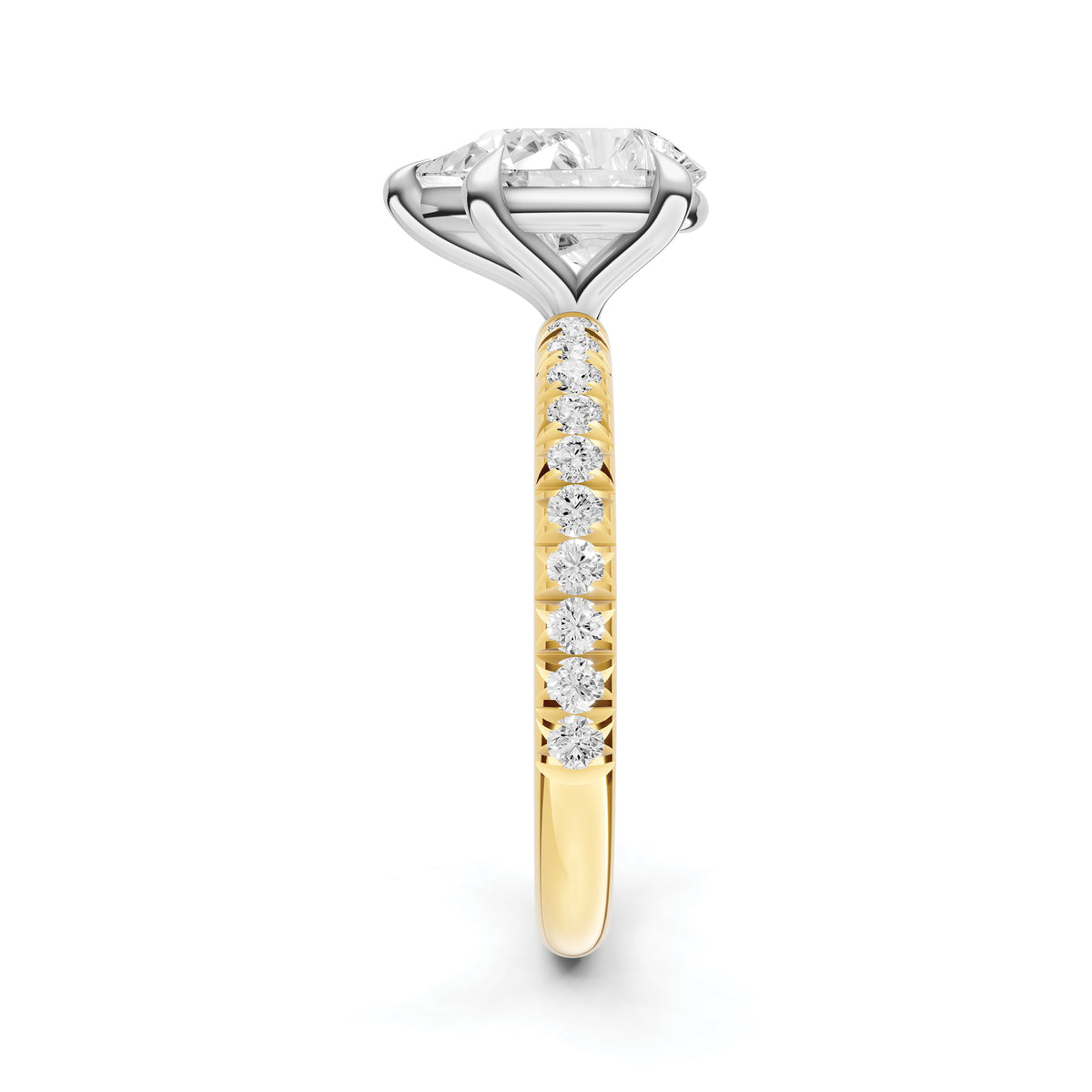 Classic French Pavé Engagement Ring (Pear Shape)