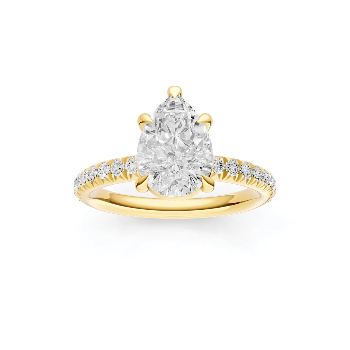 Classic French Pavé Engagement Ring (Pear Shape)