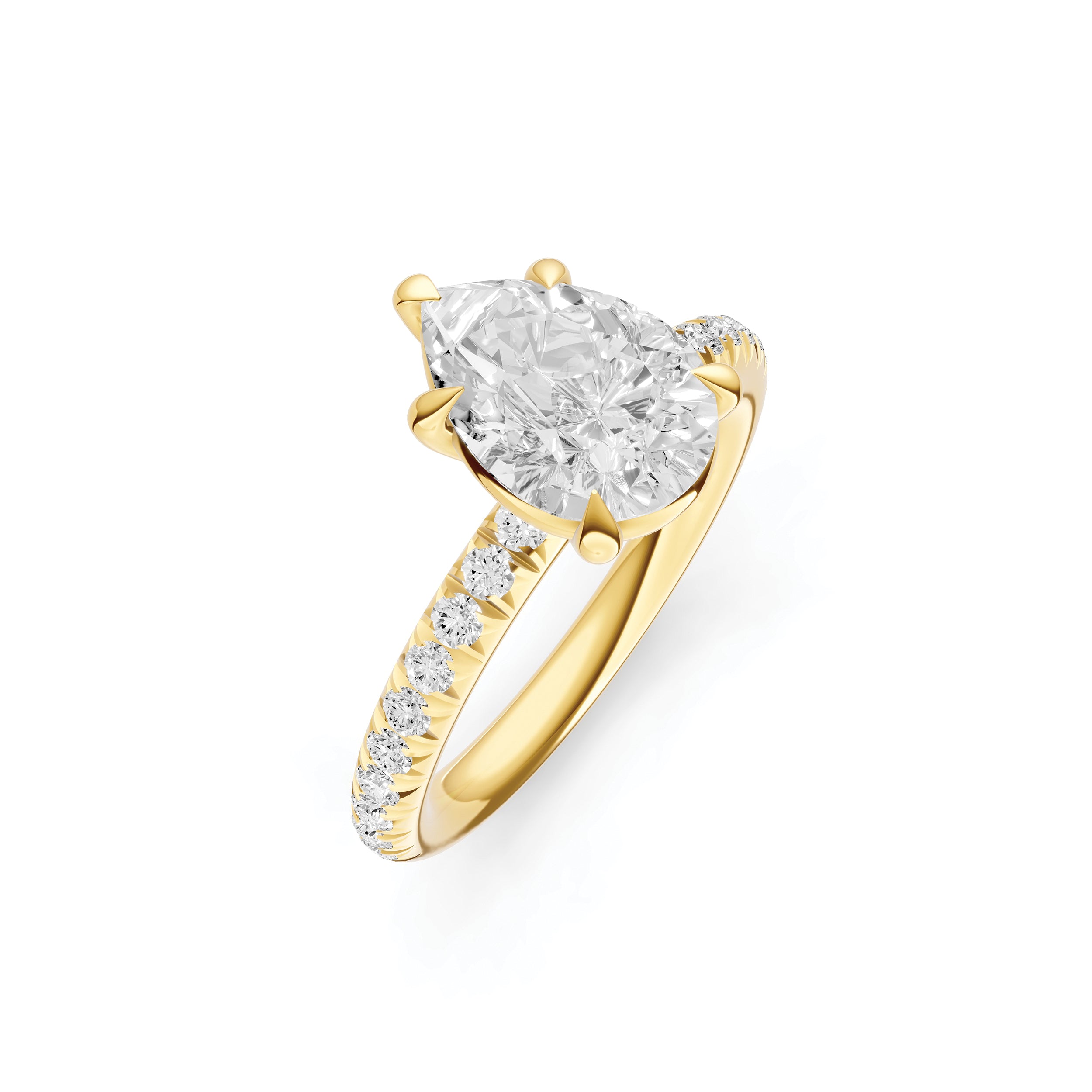 Classic French Pavé Engagement Ring (Pear Shape)