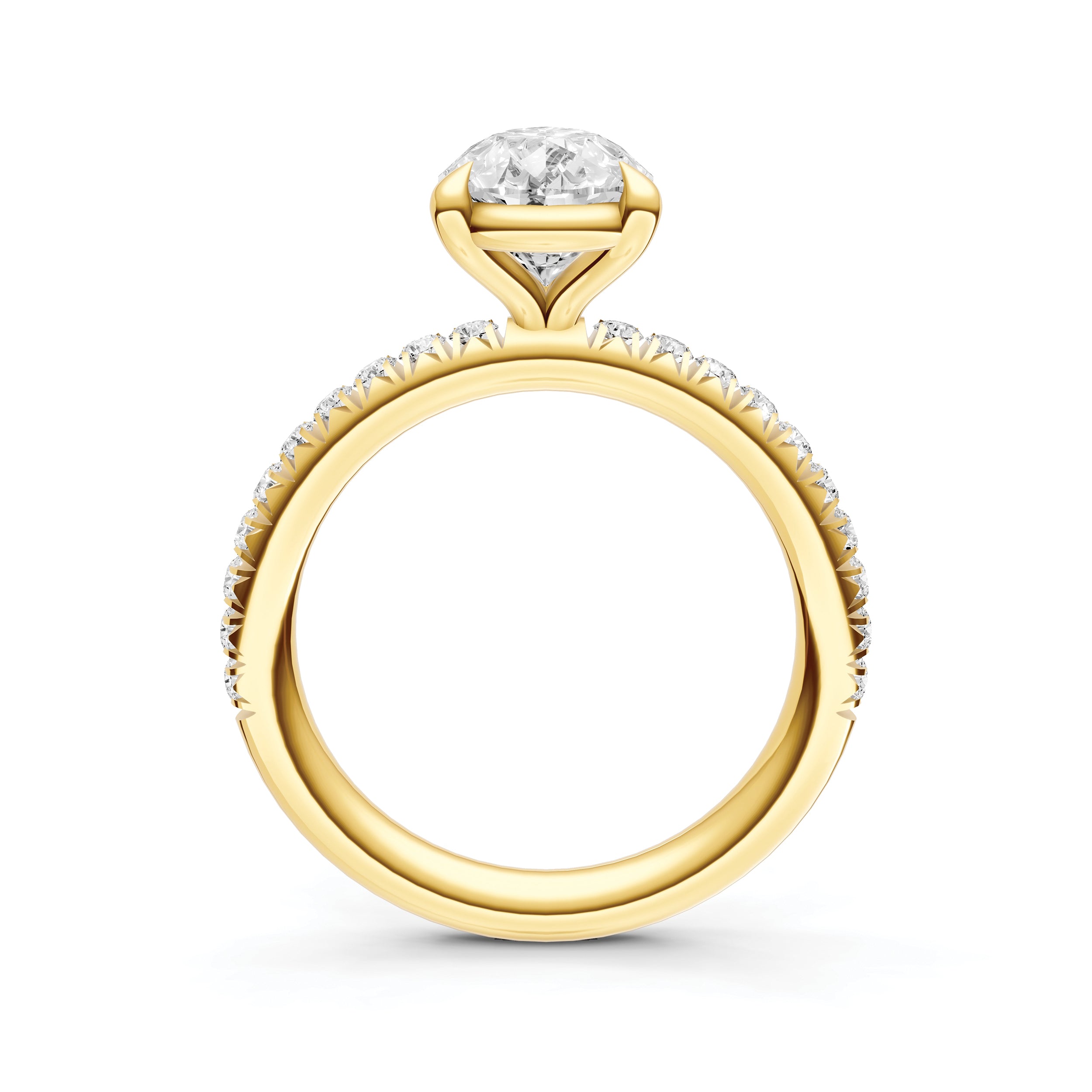 Classic French Pavé Engagement Ring (Pear Shape)