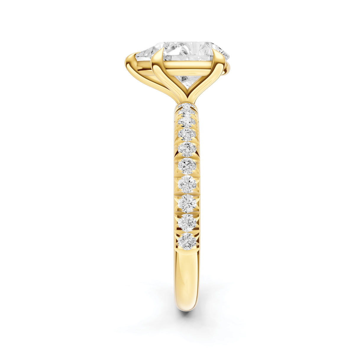 Classic French Pavé Engagement Ring (Pear Shape)
