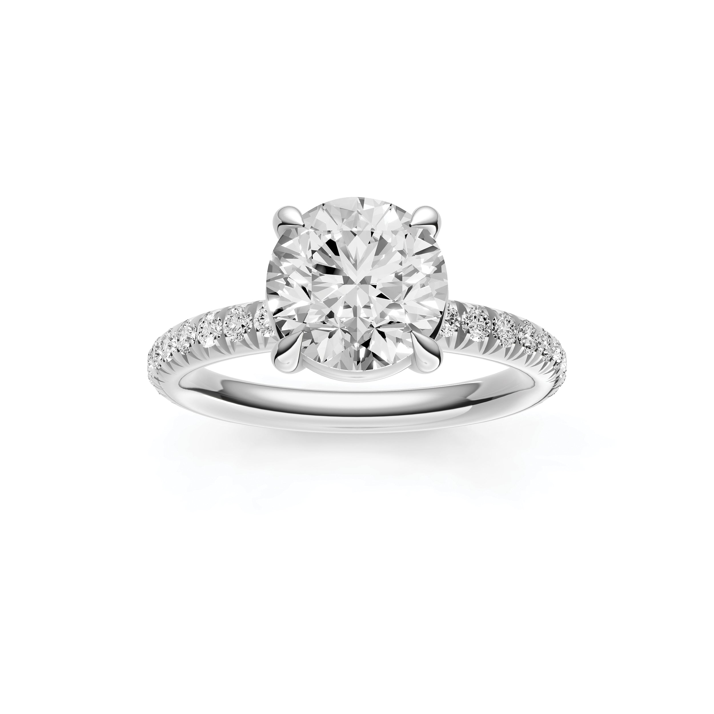 Classic French Pavé Engagement Ring (Round)