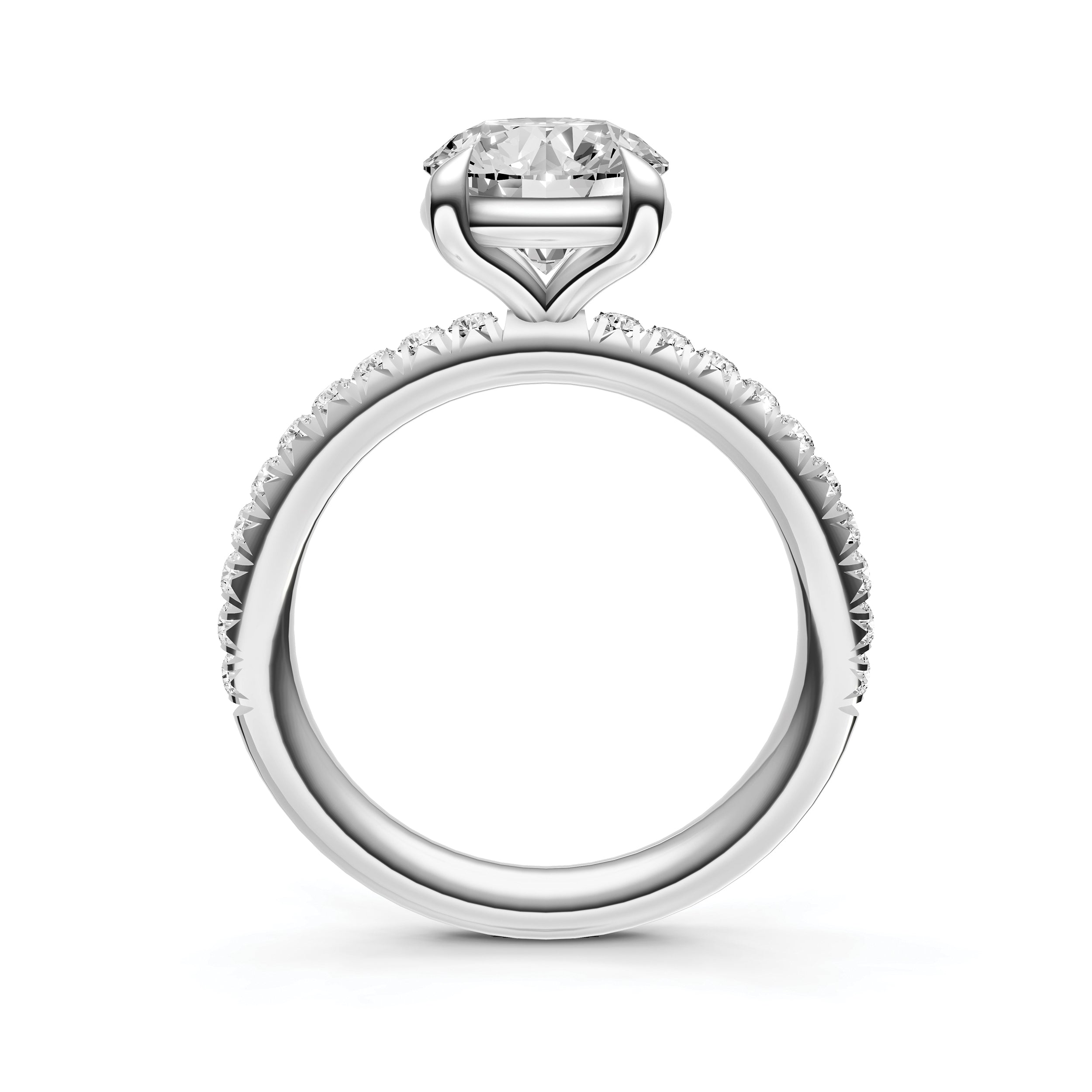 Classic French Pavé Engagement Ring (Round)
