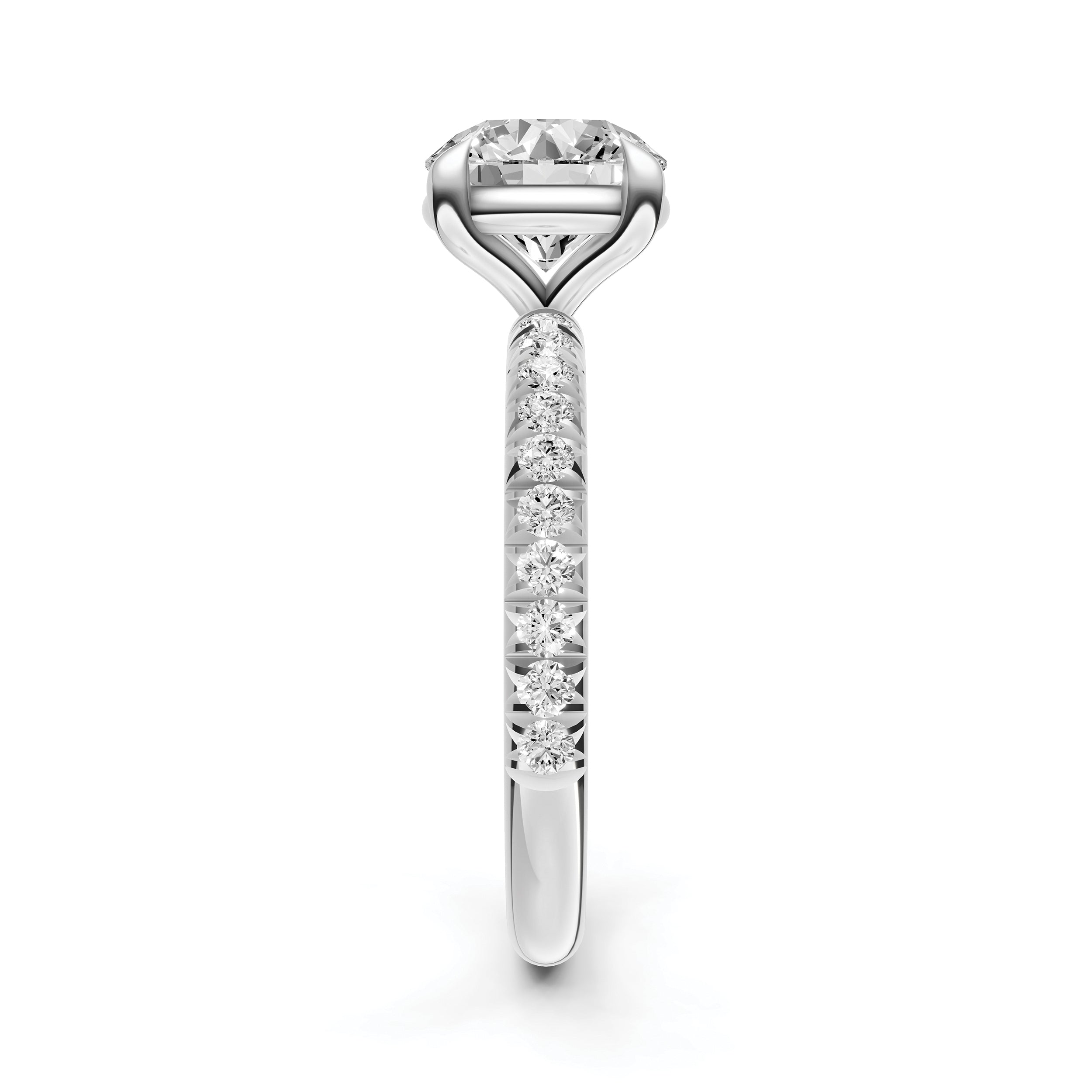 Classic French Pavé Engagement Ring (Round)