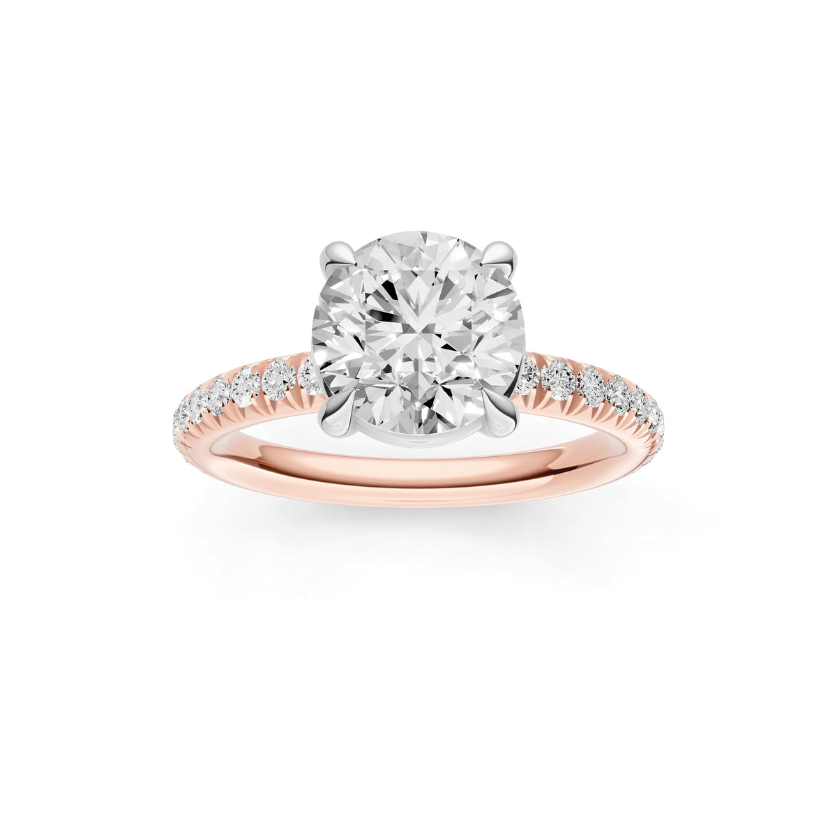 Classic French Pavé Engagement Ring (Round)
