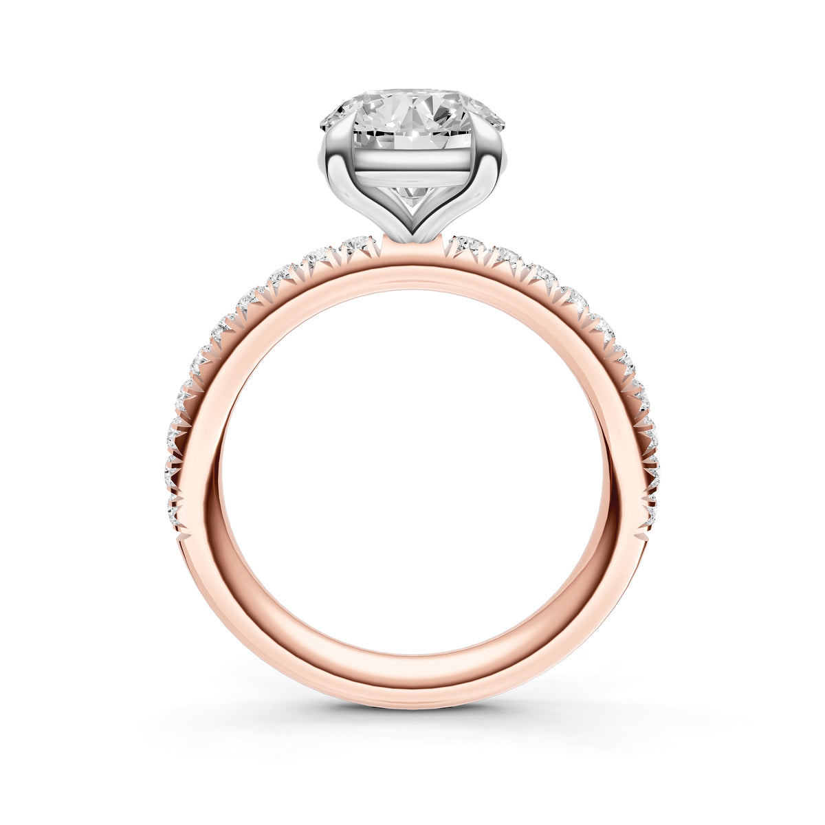 Classic French Pavé Engagement Ring (Round)