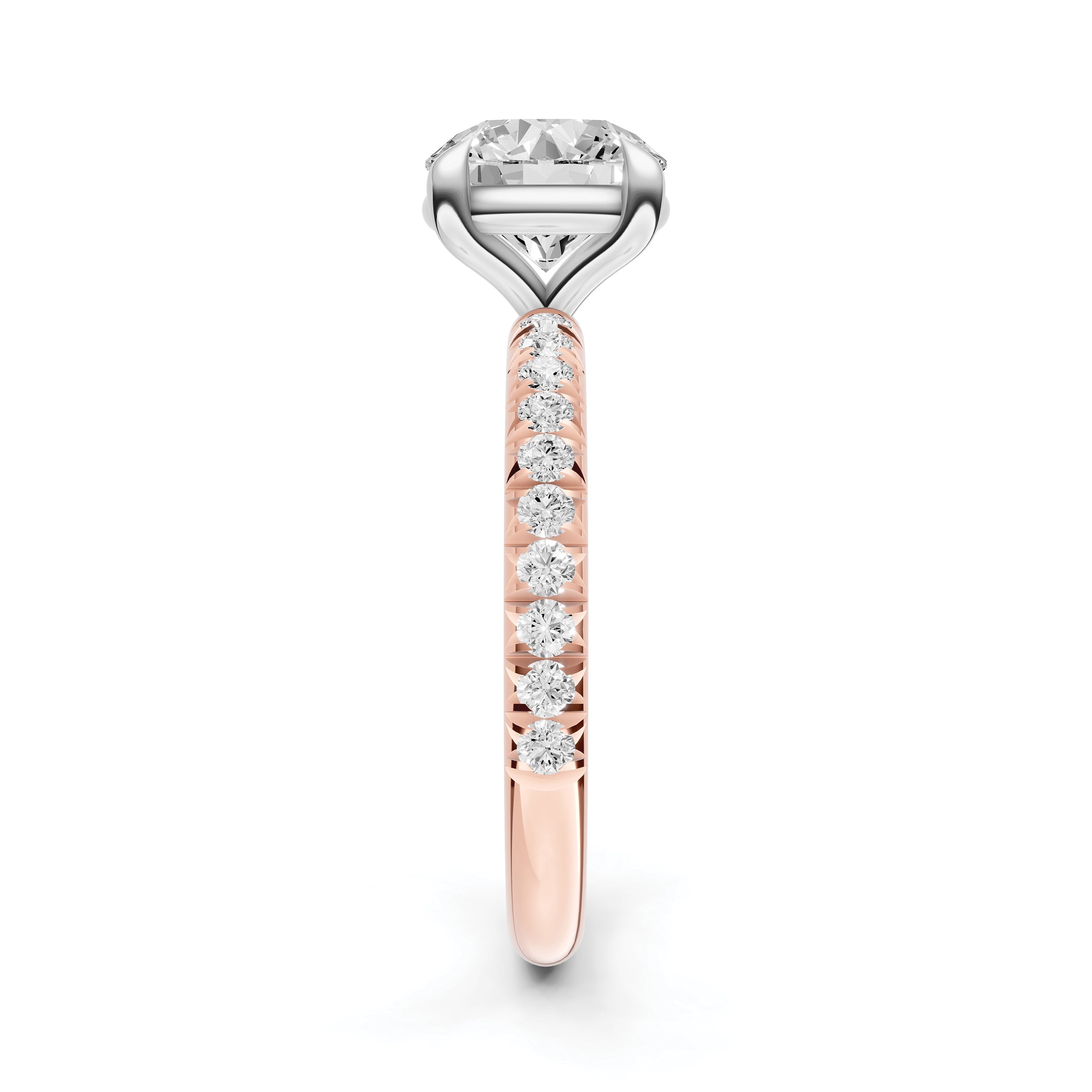 Classic French Pavé Engagement Ring (Round)