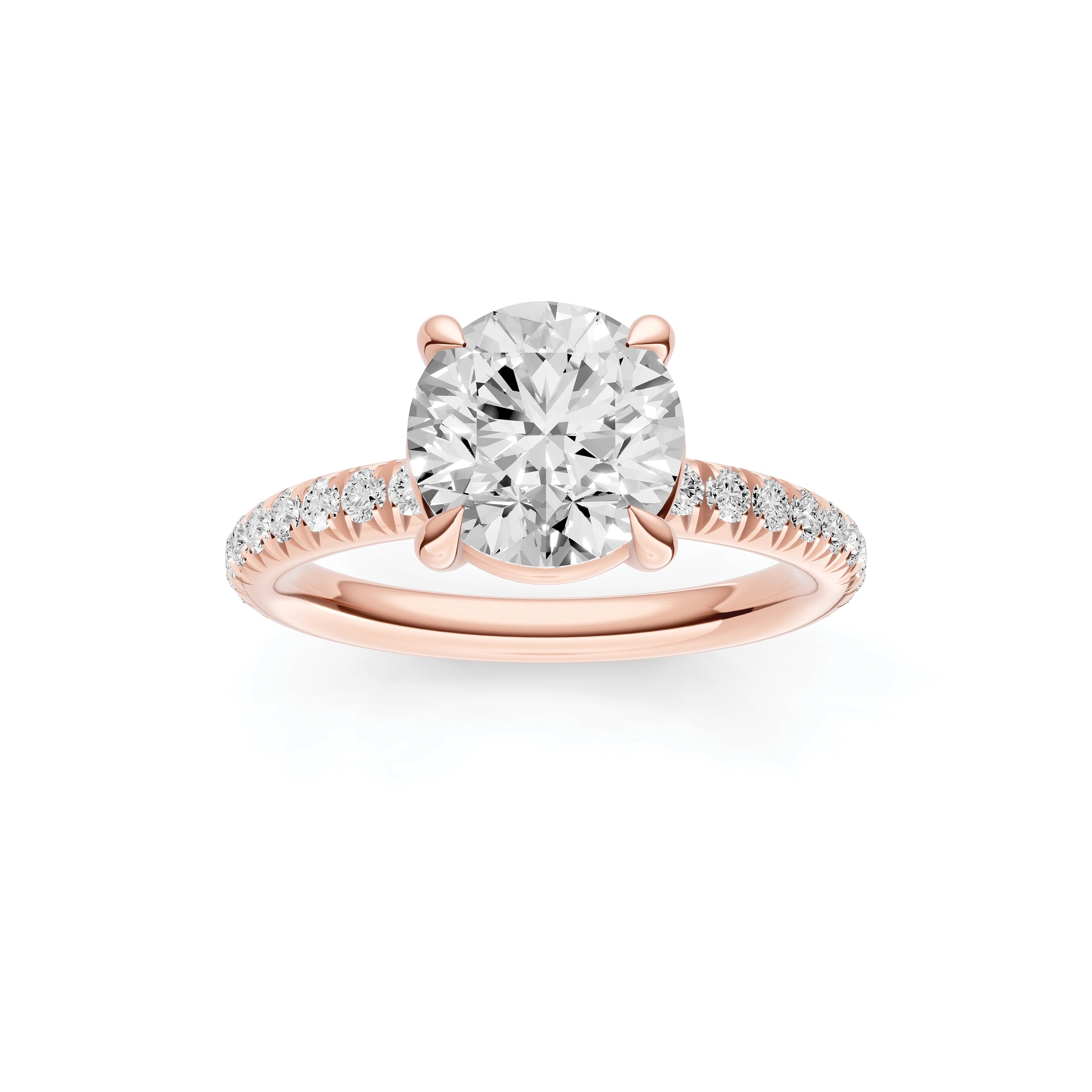 Classic French Pavé Engagement Ring (Round)