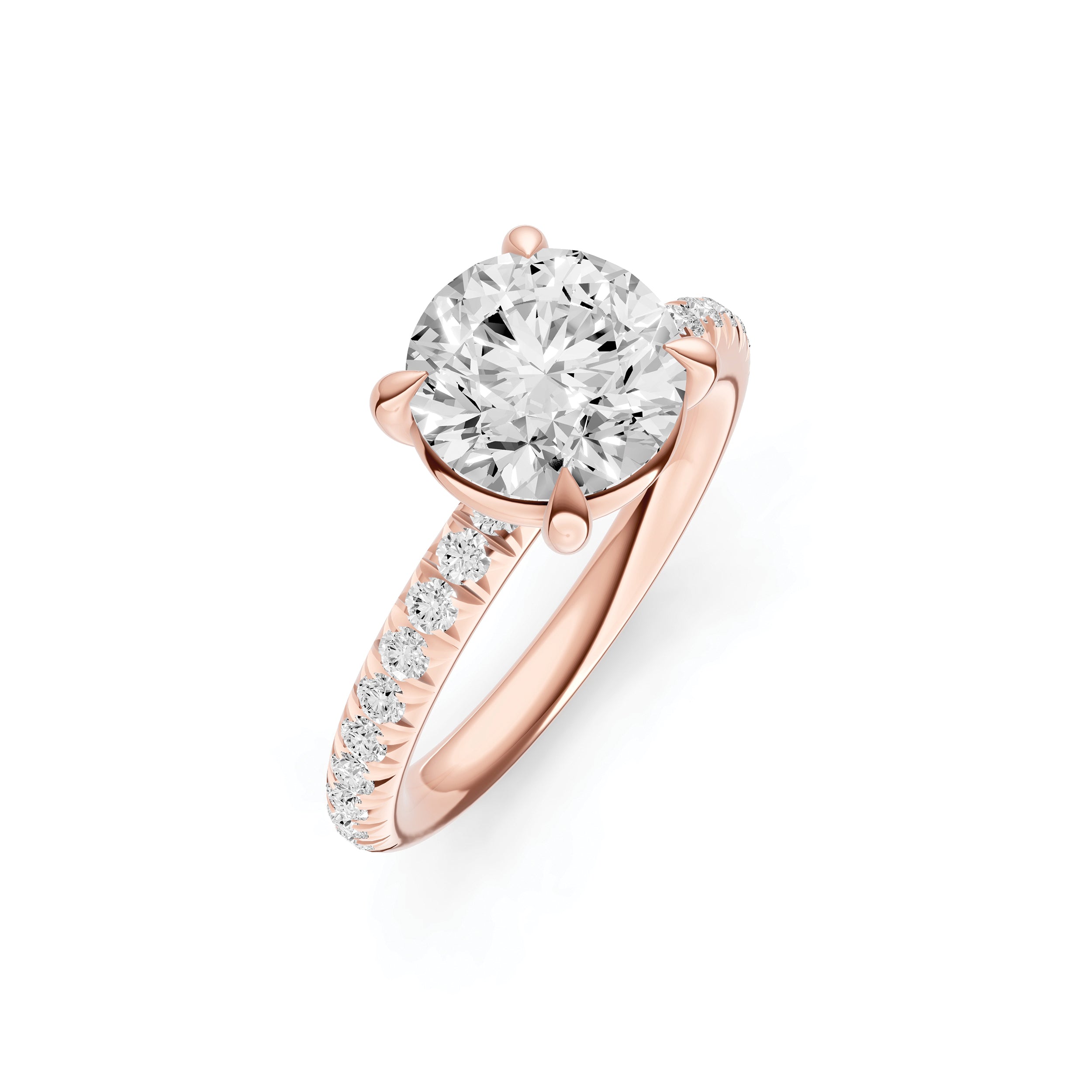 Classic French Pavé Engagement Ring (Round)