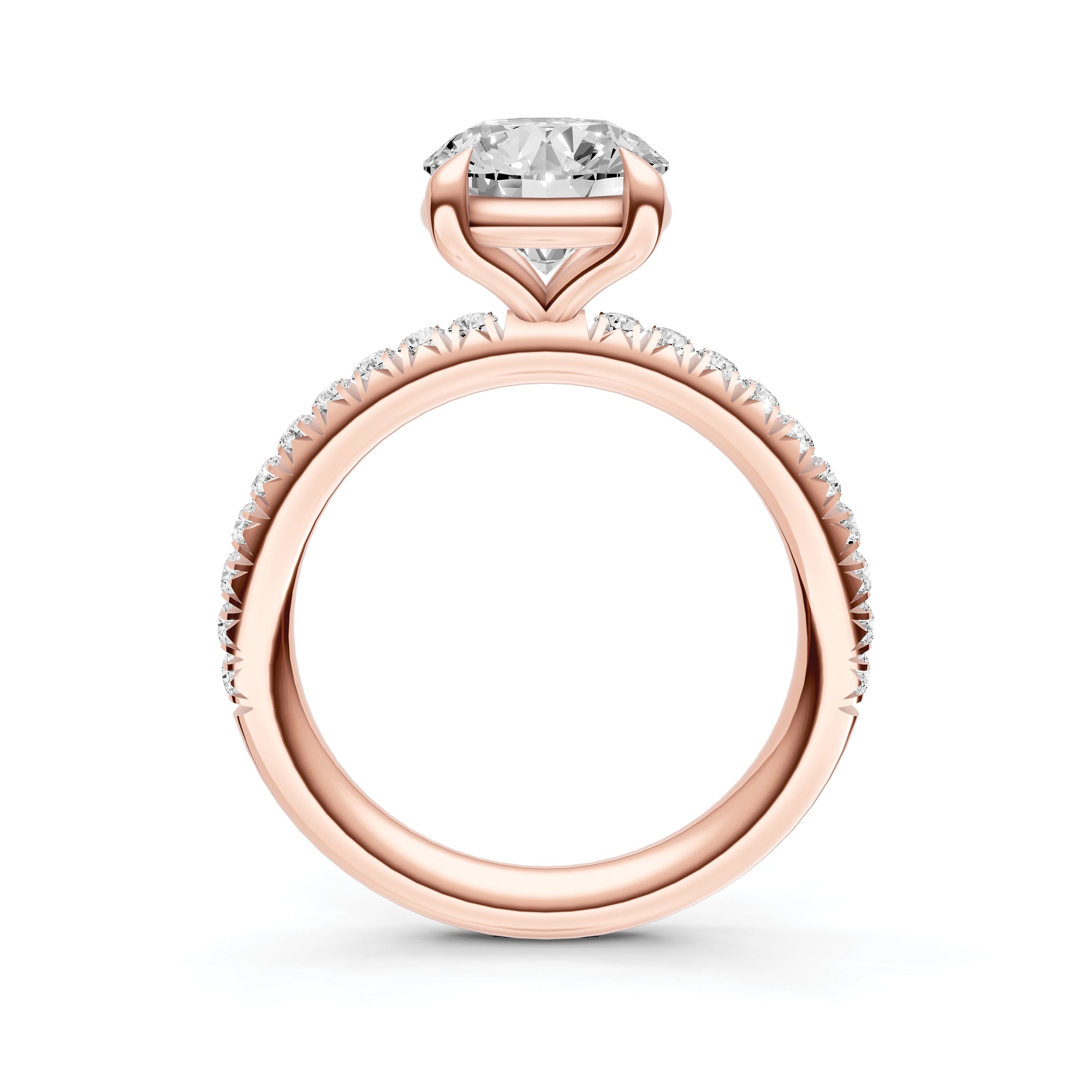 Classic French Pavé Engagement Ring (Round)