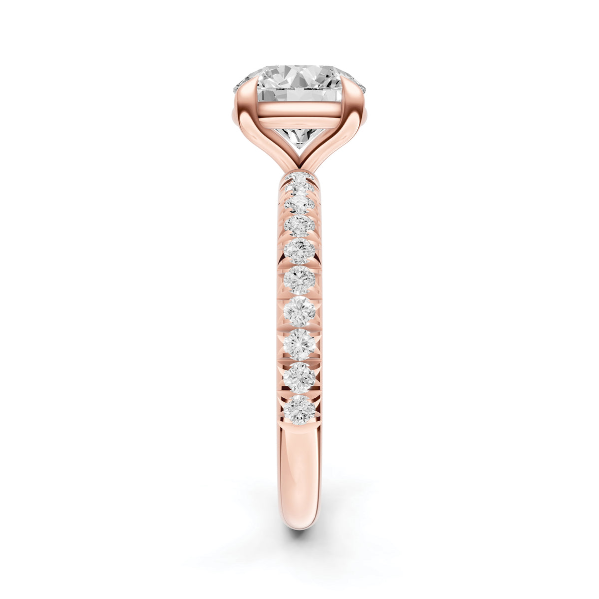Classic French Pavé Engagement Ring (Round)