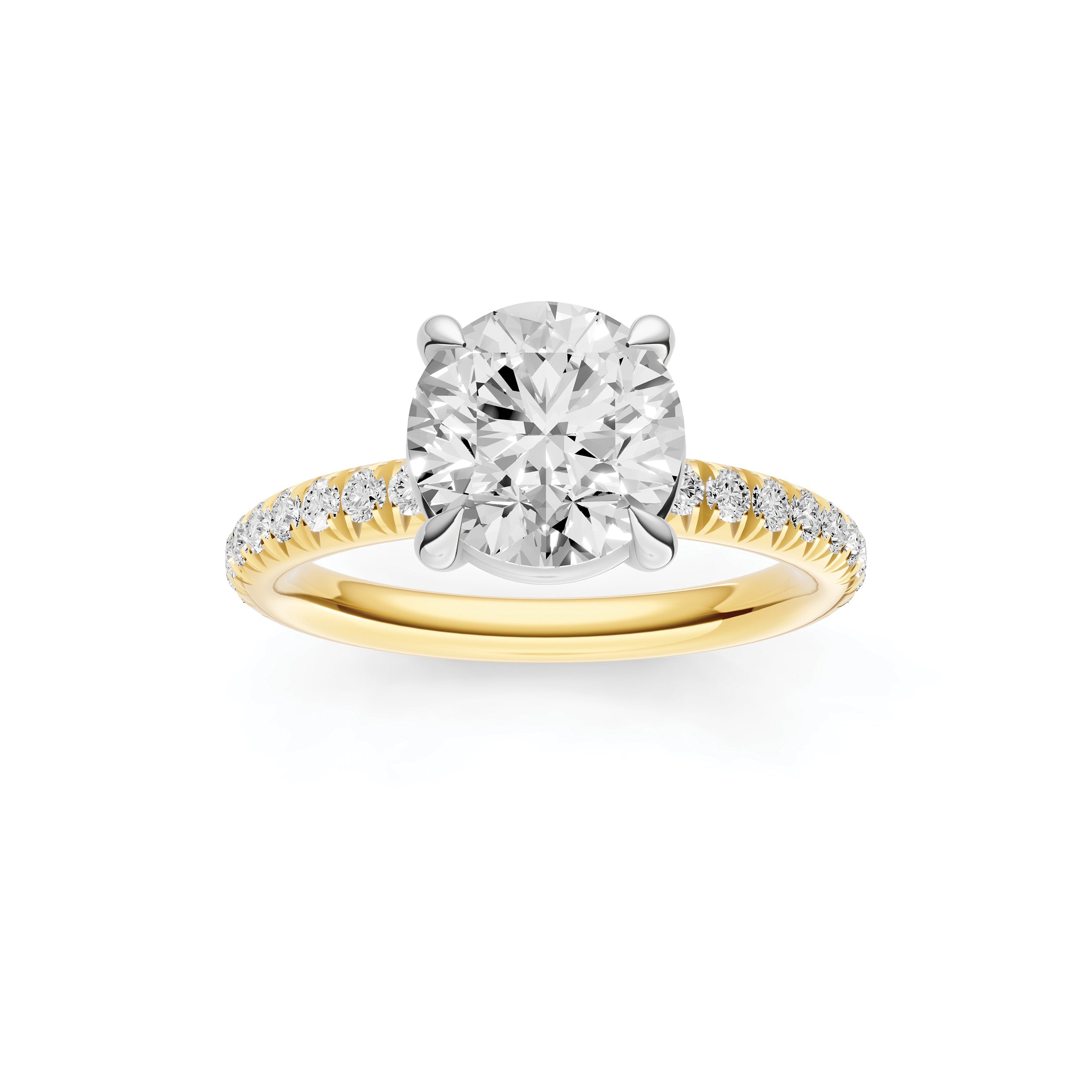 Classic French Pavé Engagement Ring (Round)