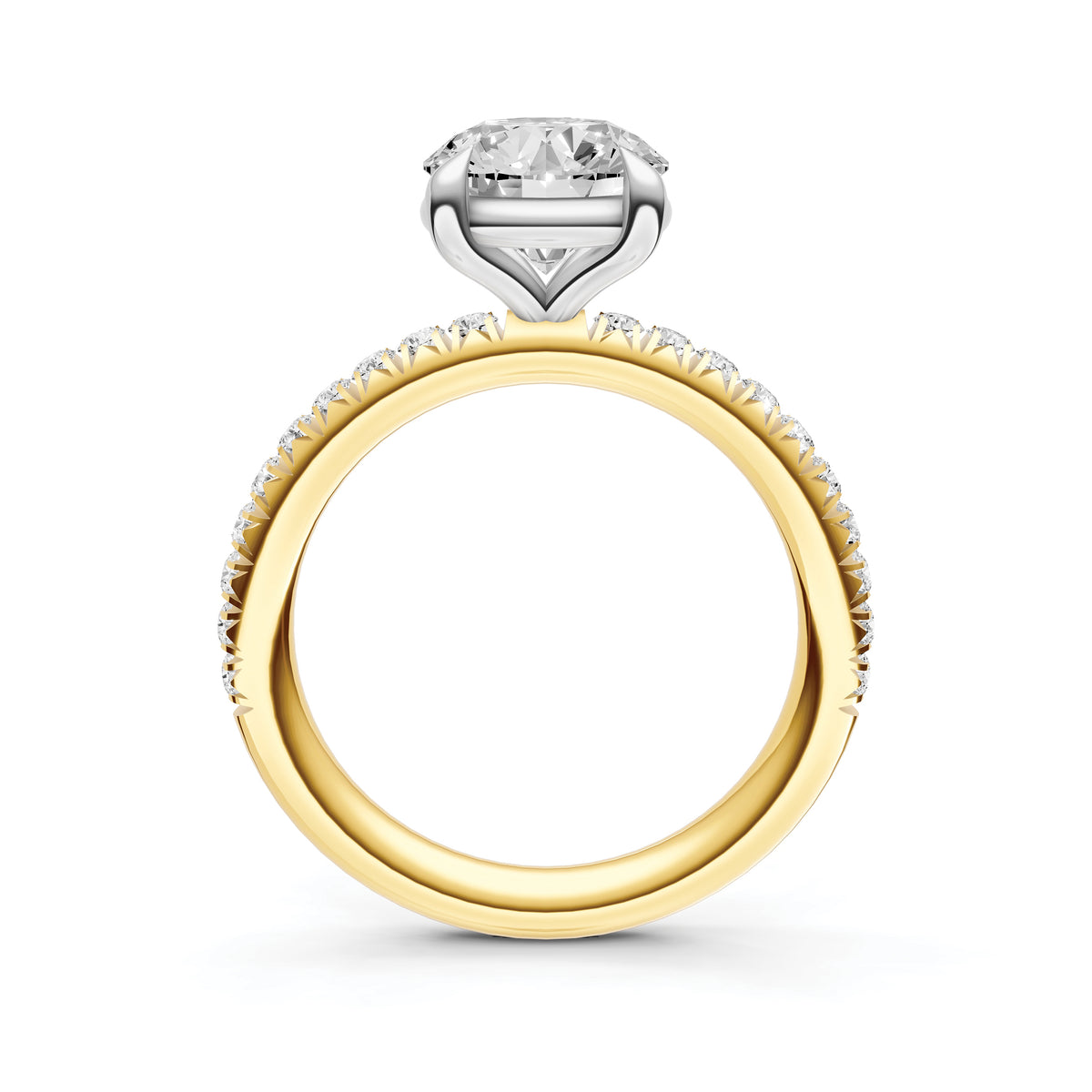 Classic French Pavé Engagement Ring (Round)