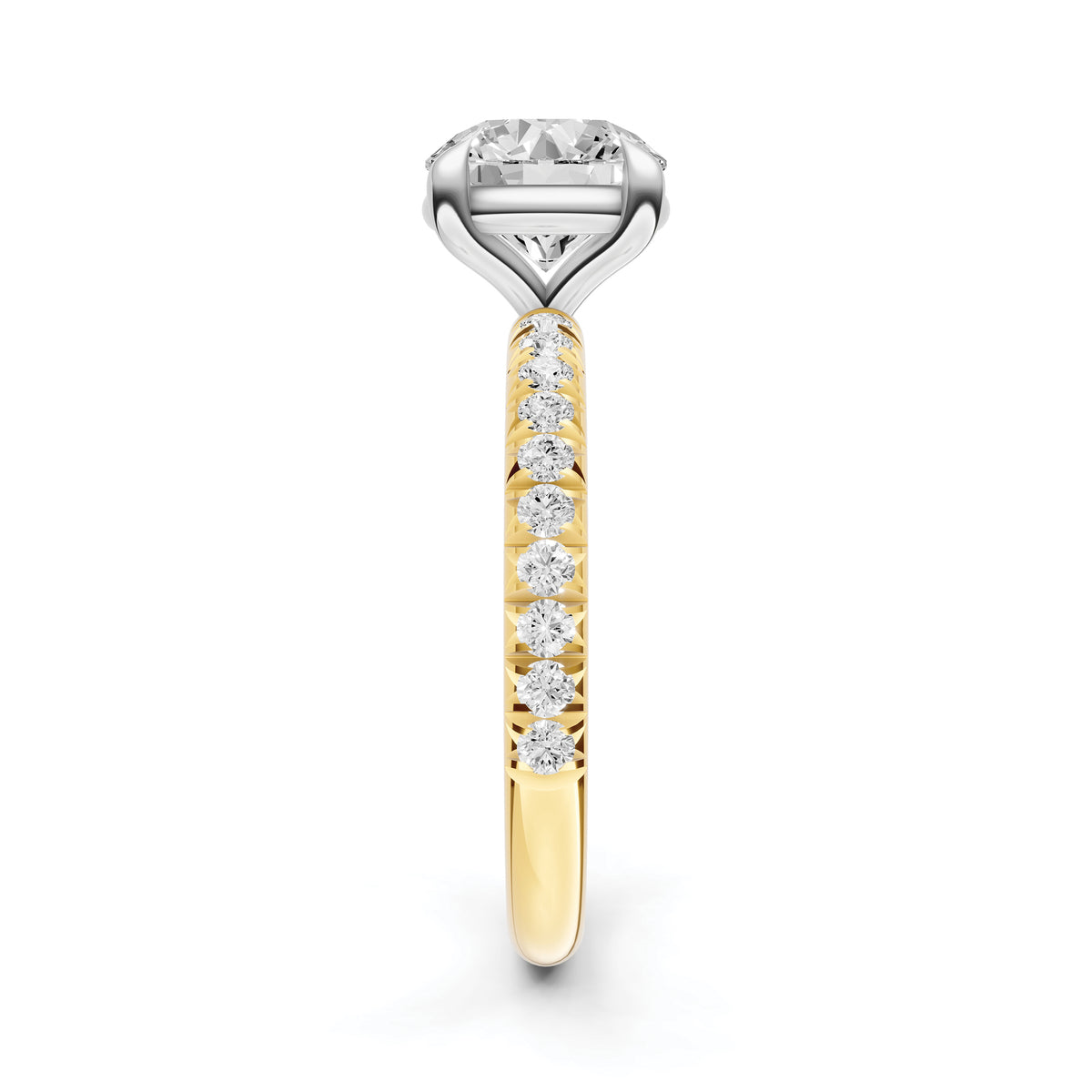 Classic French Pavé Engagement Ring (Round)