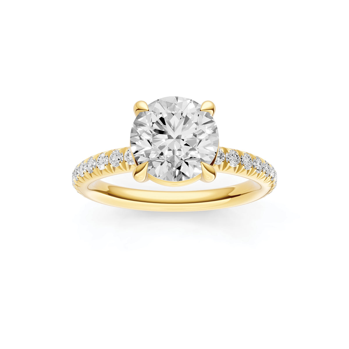 Classic French Pavé Engagement Ring (Round)