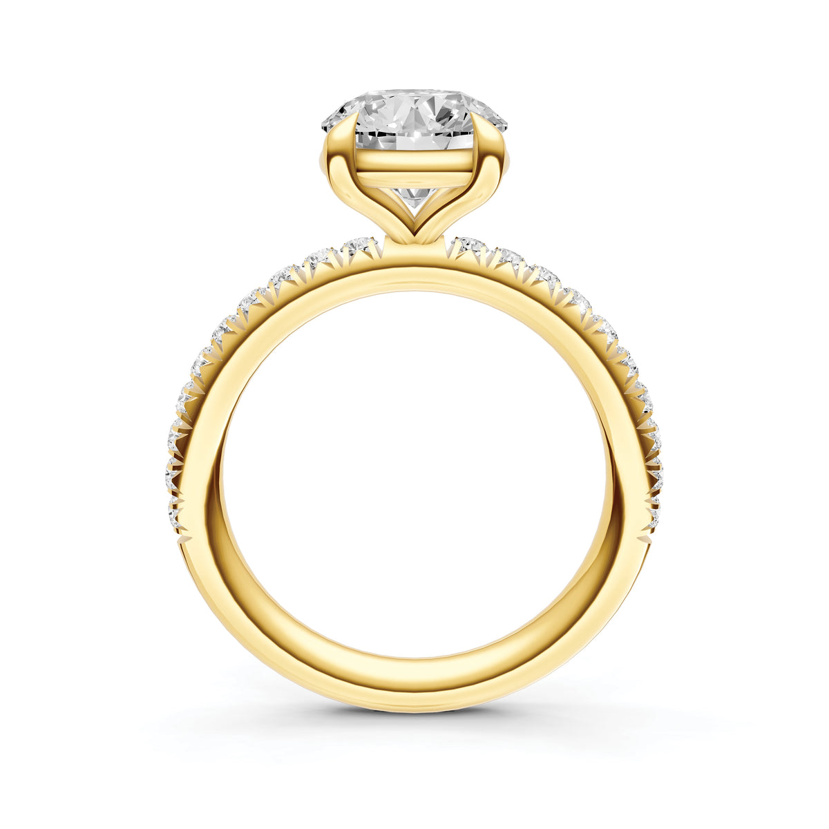 Classic French Pavé Engagement Ring (Round)
