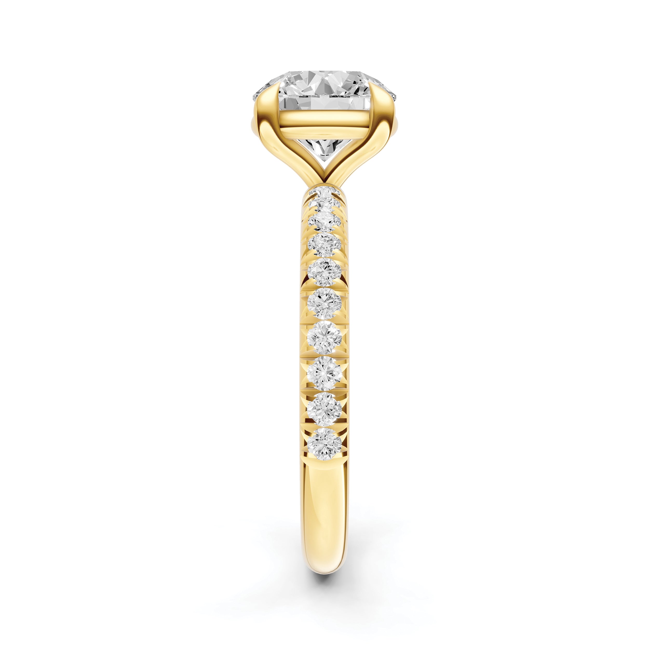 Classic French Pavé Engagement Ring (Round)