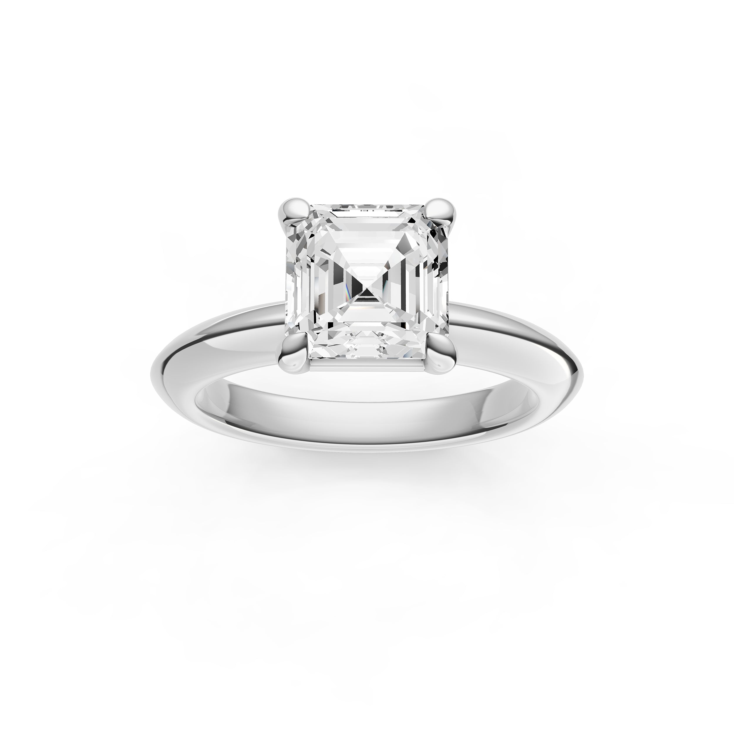 Classic Plain Knife Edge Engagement Ring (Asscher) Birmingham Jewelry Engagement Ring Birmingham Jewelry 