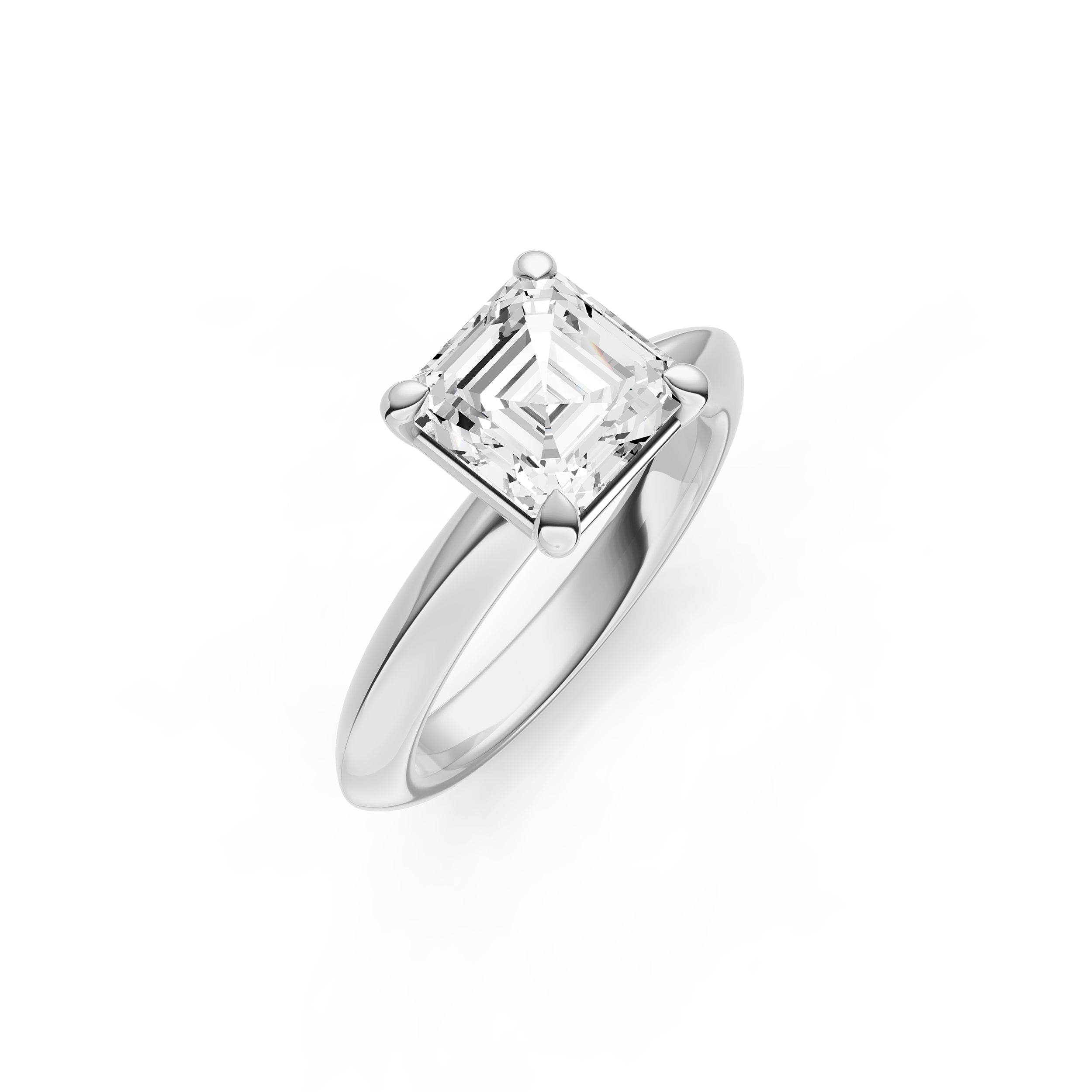 Classic Plain Knife Edge Engagement Ring (Asscher) Birmingham Jewelry Engagement Ring Birmingham Jewelry 