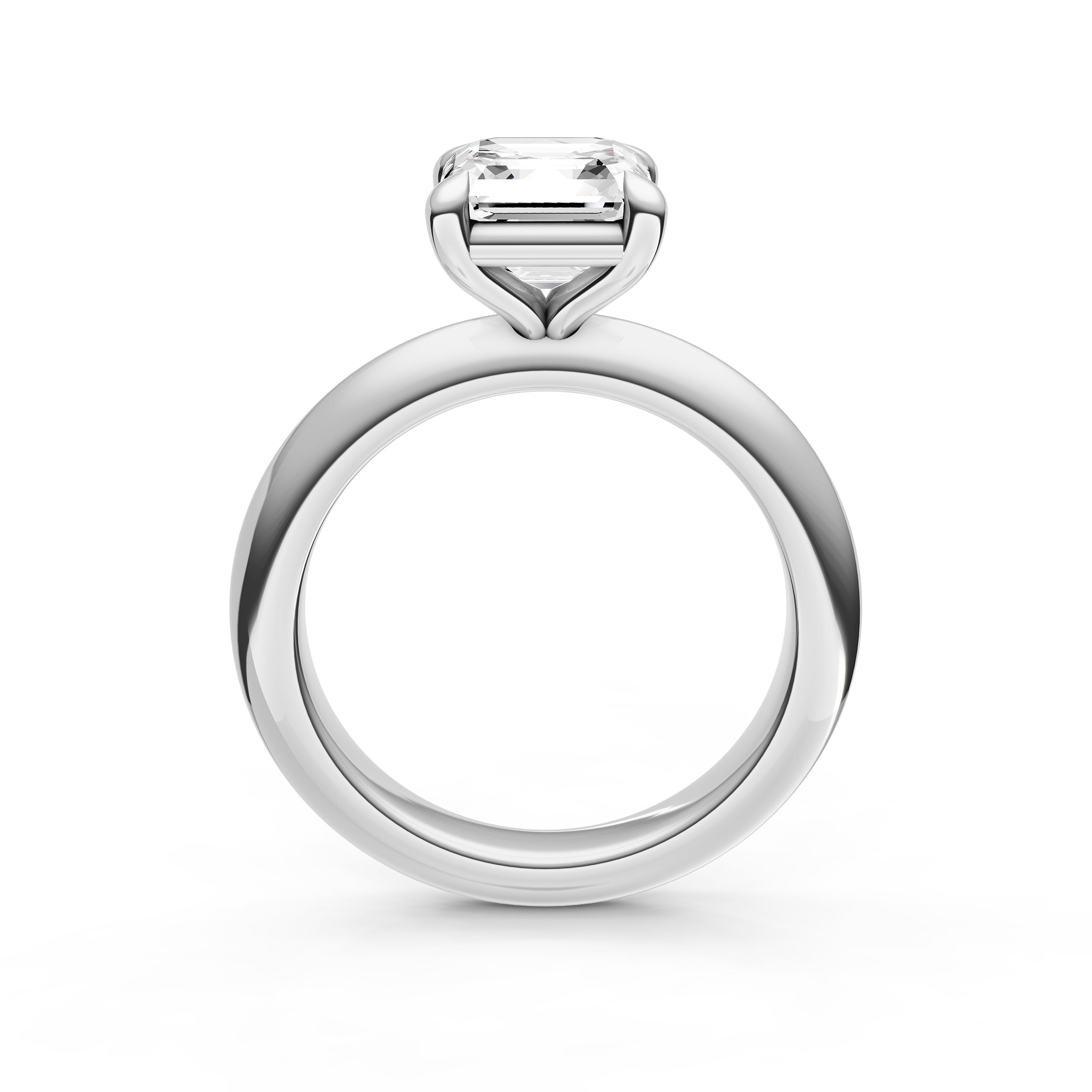 Classic Plain Knife Edge Engagement Ring (Asscher) Birmingham Jewelry Engagement Ring Birmingham Jewelry 