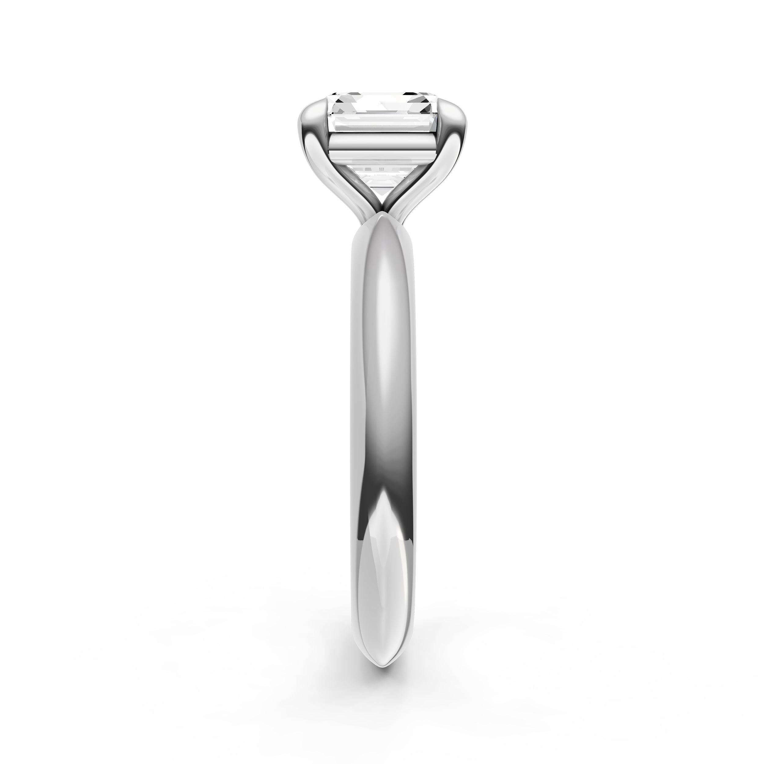 Classic Plain Knife Edge Engagement Ring (Asscher) Birmingham Jewelry Engagement Ring Birmingham Jewelry 