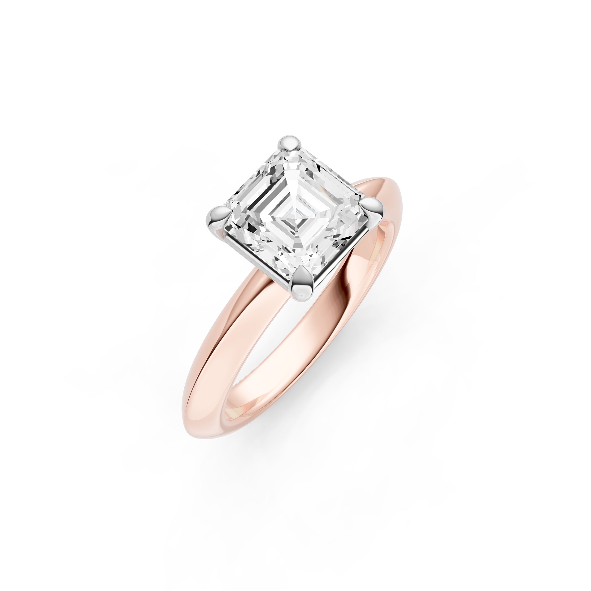 Classic Plain Knife Edge Engagement Ring (Asscher) Birmingham Jewelry Engagement Ring Birmingham Jewelry 