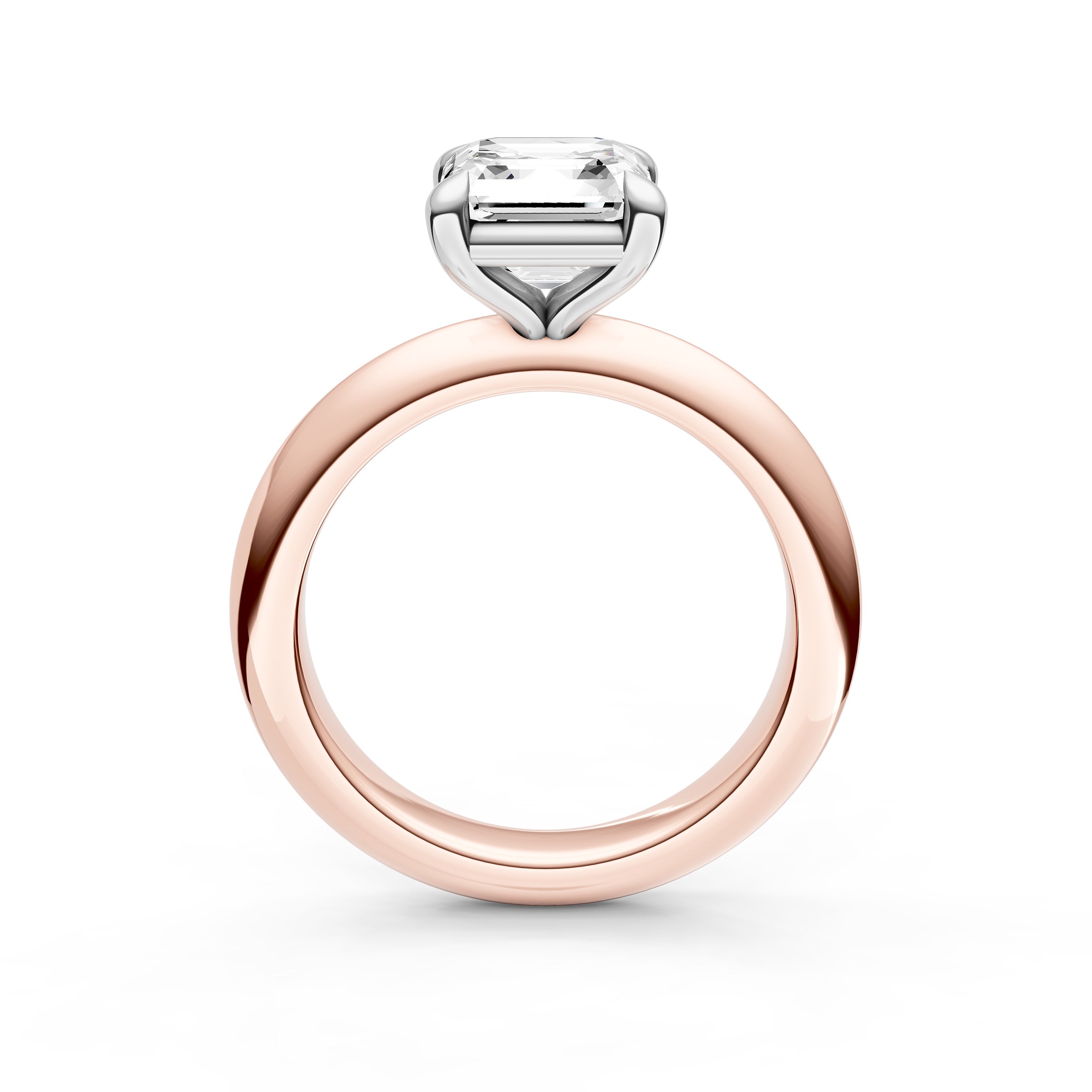 Classic Plain Knife Edge Engagement Ring (Asscher) Birmingham Jewelry Engagement Ring Birmingham Jewelry 