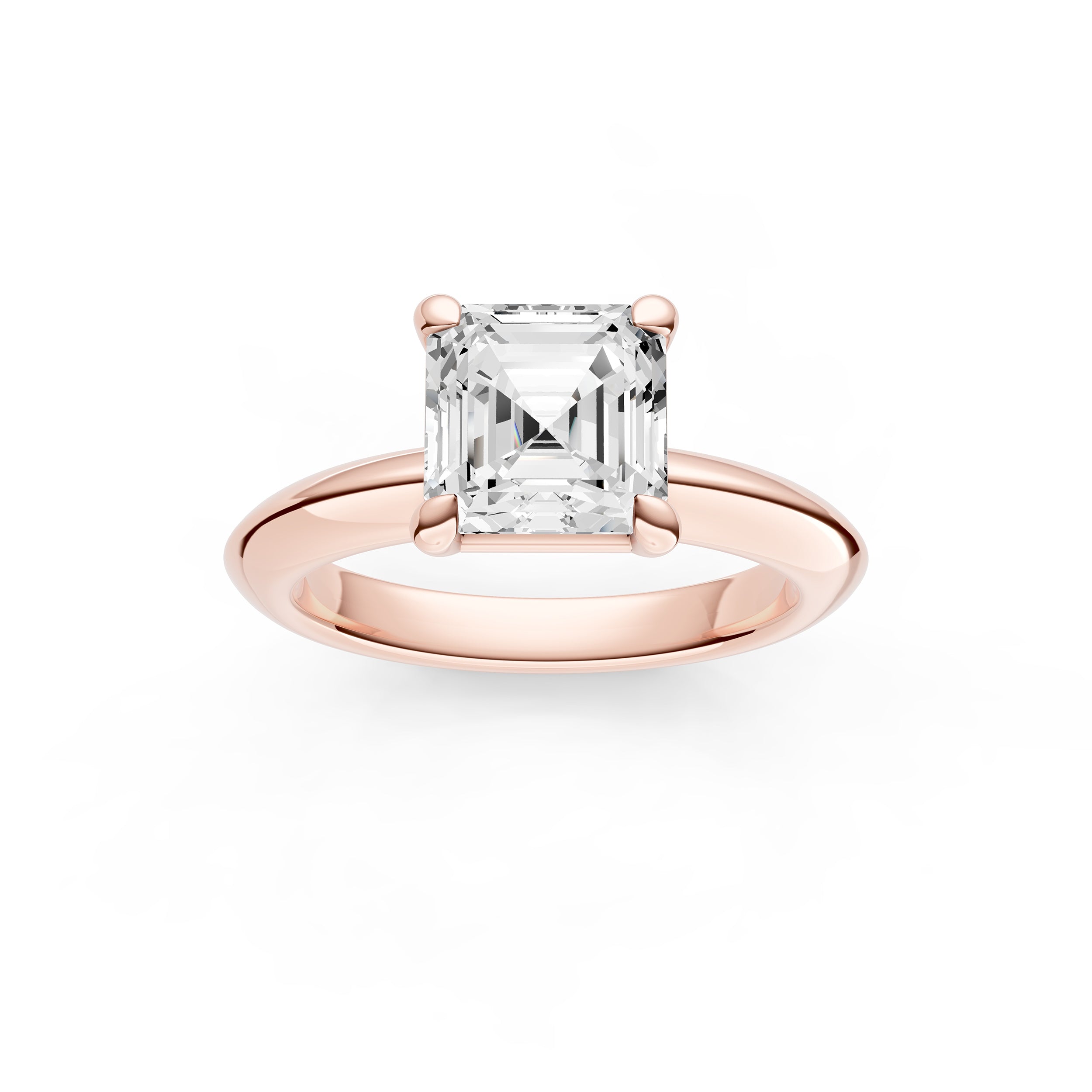 Classic Plain Knife Edge Engagement Ring (Asscher) Birmingham Jewelry Engagement Ring Birmingham Jewelry 
