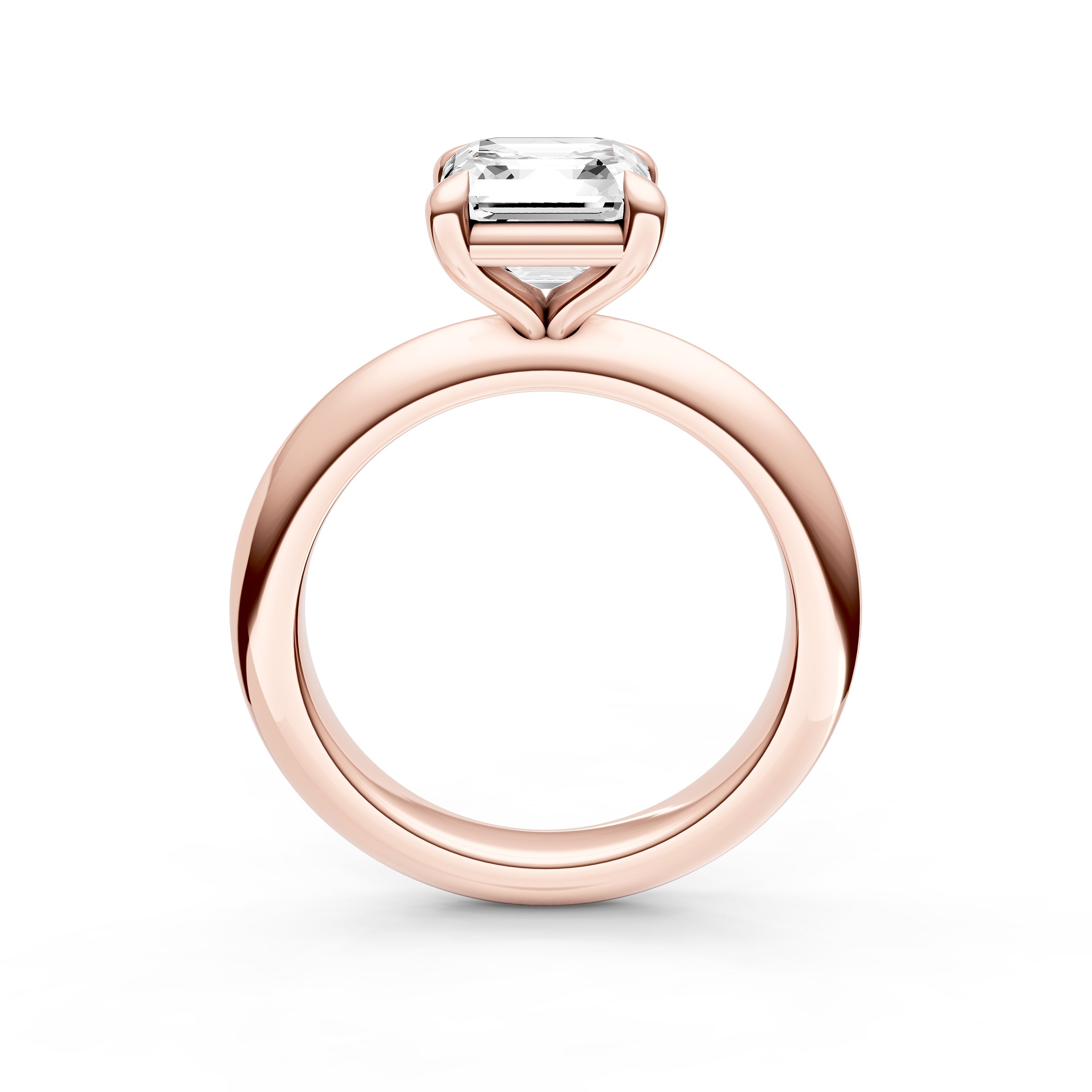Classic Plain Knife Edge Engagement Ring (Asscher) Birmingham Jewelry Engagement Ring Birmingham Jewelry 