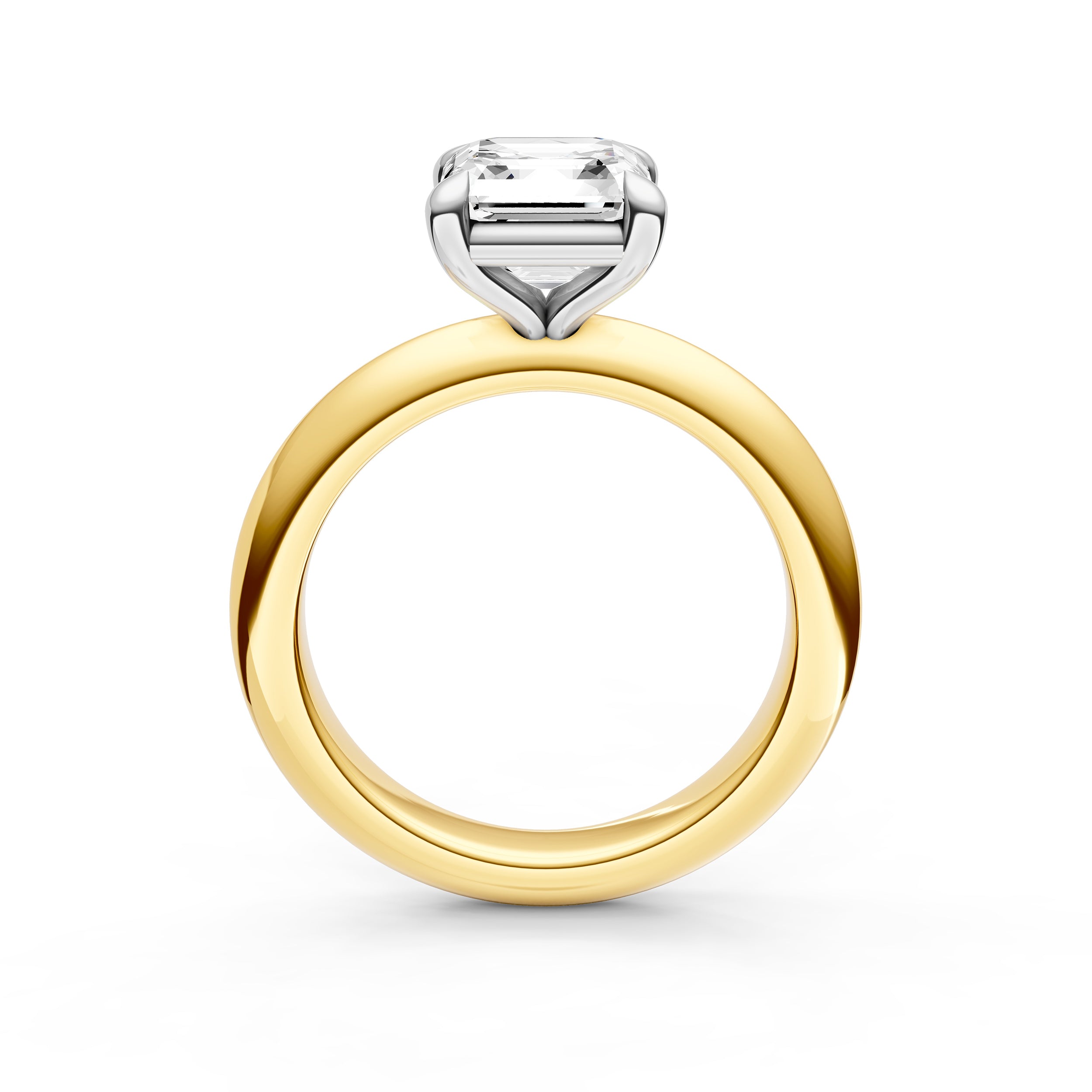 Classic Plain Knife Edge Engagement Ring (Asscher) Birmingham Jewelry Engagement Ring Birmingham Jewelry 