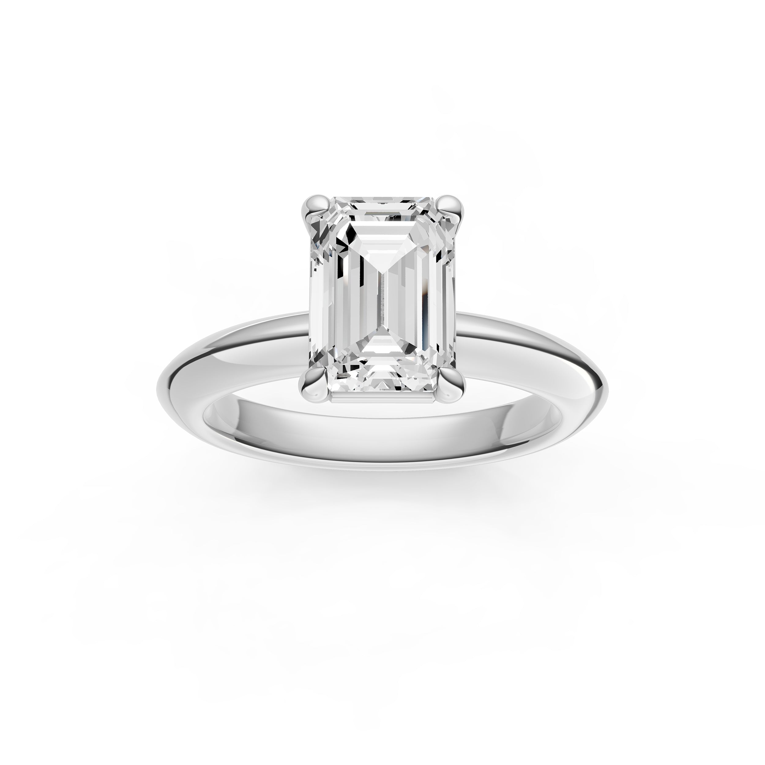 Classic Plain Knife Edge Engagement Ring (Emerald Cut) Birmingham Jewelry Engagement Ring Birmingham Jewelry 