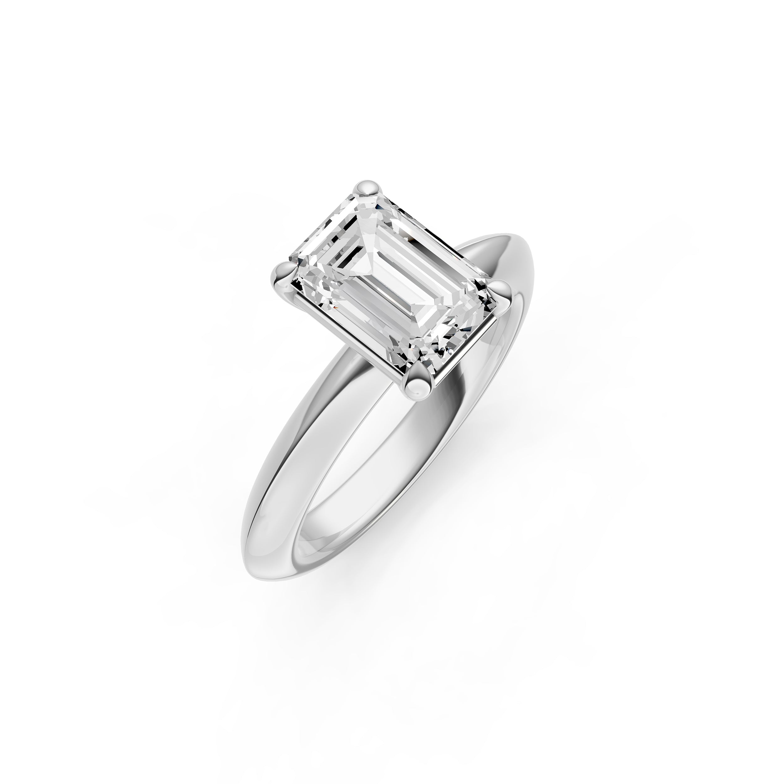 Classic Plain Knife Edge Engagement Ring (Emerald Cut) Birmingham Jewelry Engagement Ring Birmingham Jewelry 