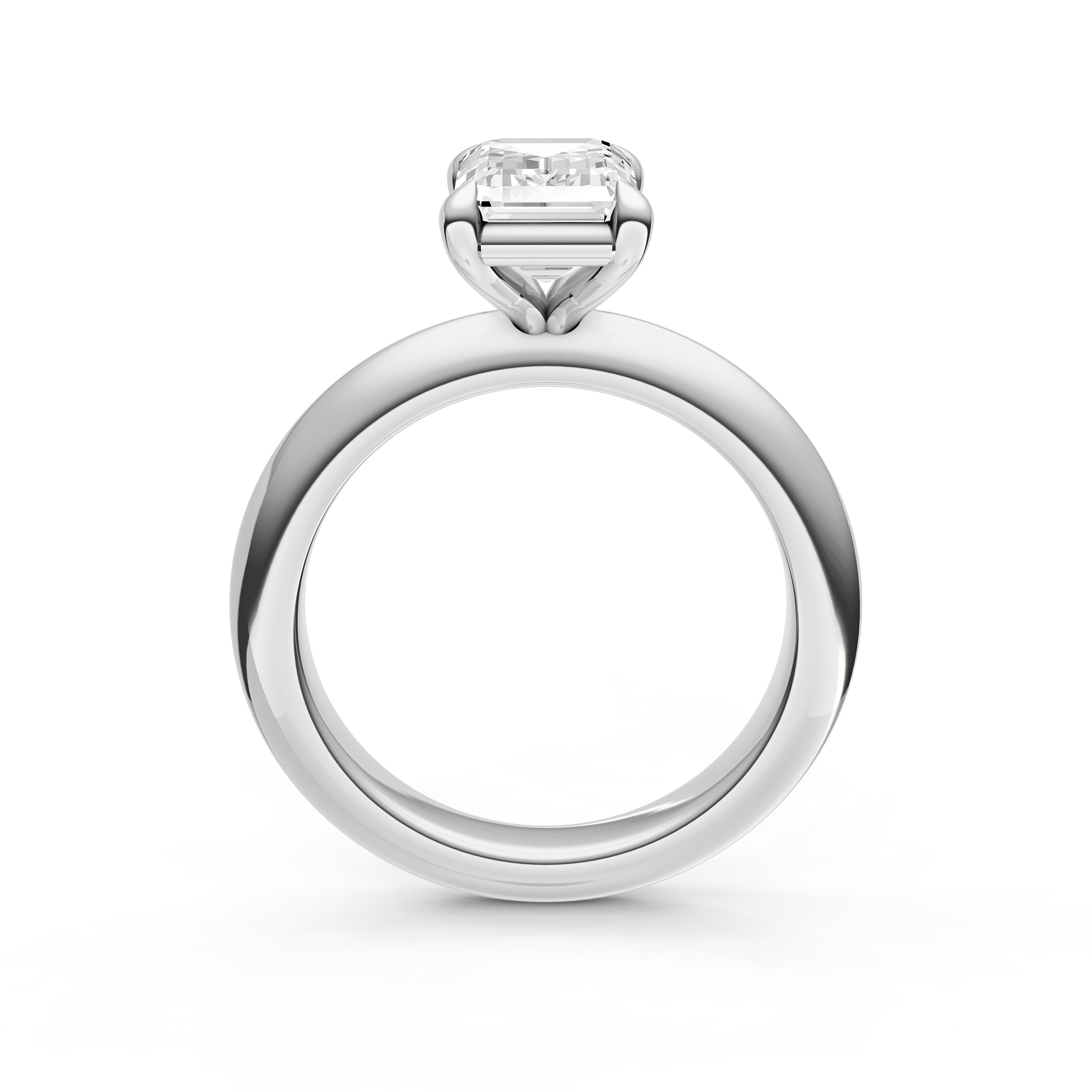 Classic Plain Knife Edge Engagement Ring (Emerald Cut) Birmingham Jewelry Engagement Ring Birmingham Jewelry 