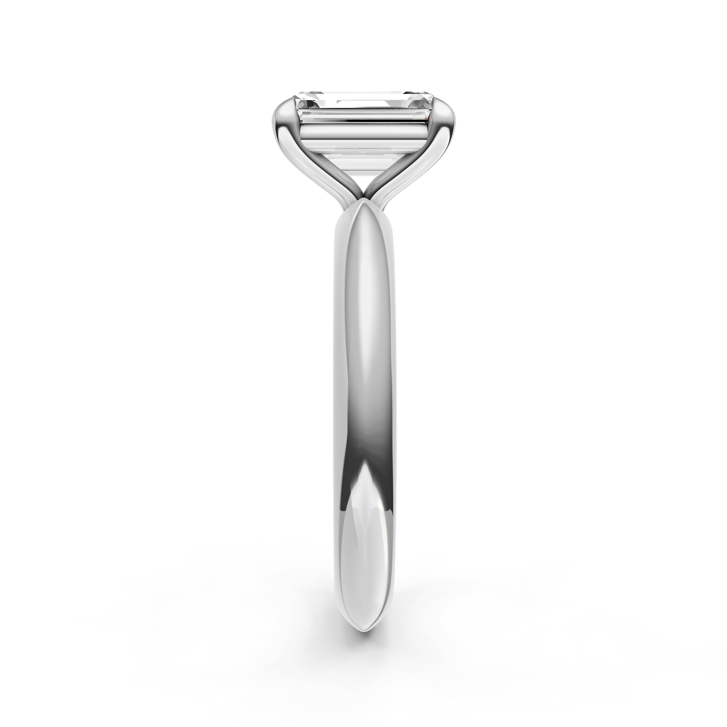 Classic Plain Knife Edge Engagement Ring (Emerald Cut) Birmingham Jewelry Engagement Ring Birmingham Jewelry 