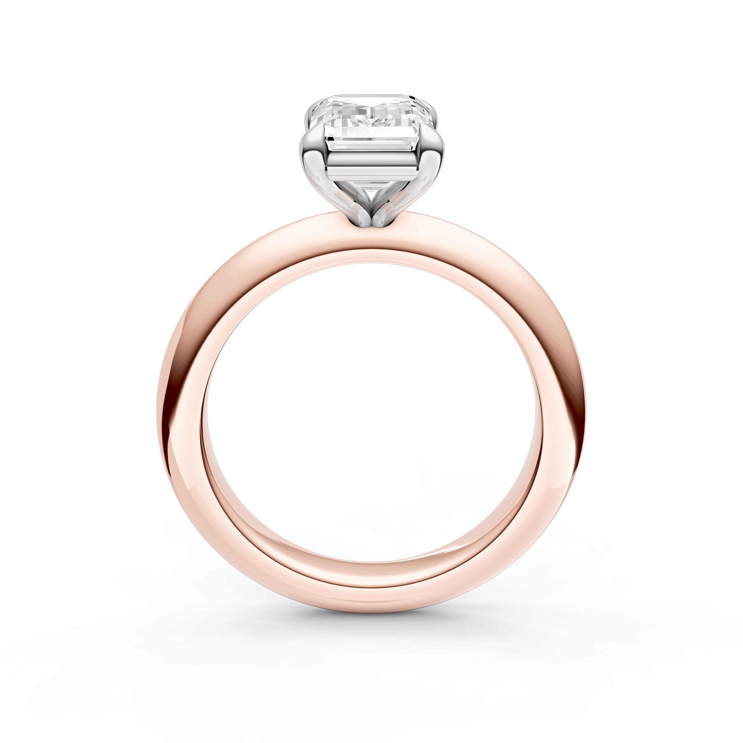Classic Plain Knife Edge Engagement Ring (Emerald Cut) Birmingham Jewelry Engagement Ring Birmingham Jewelry 