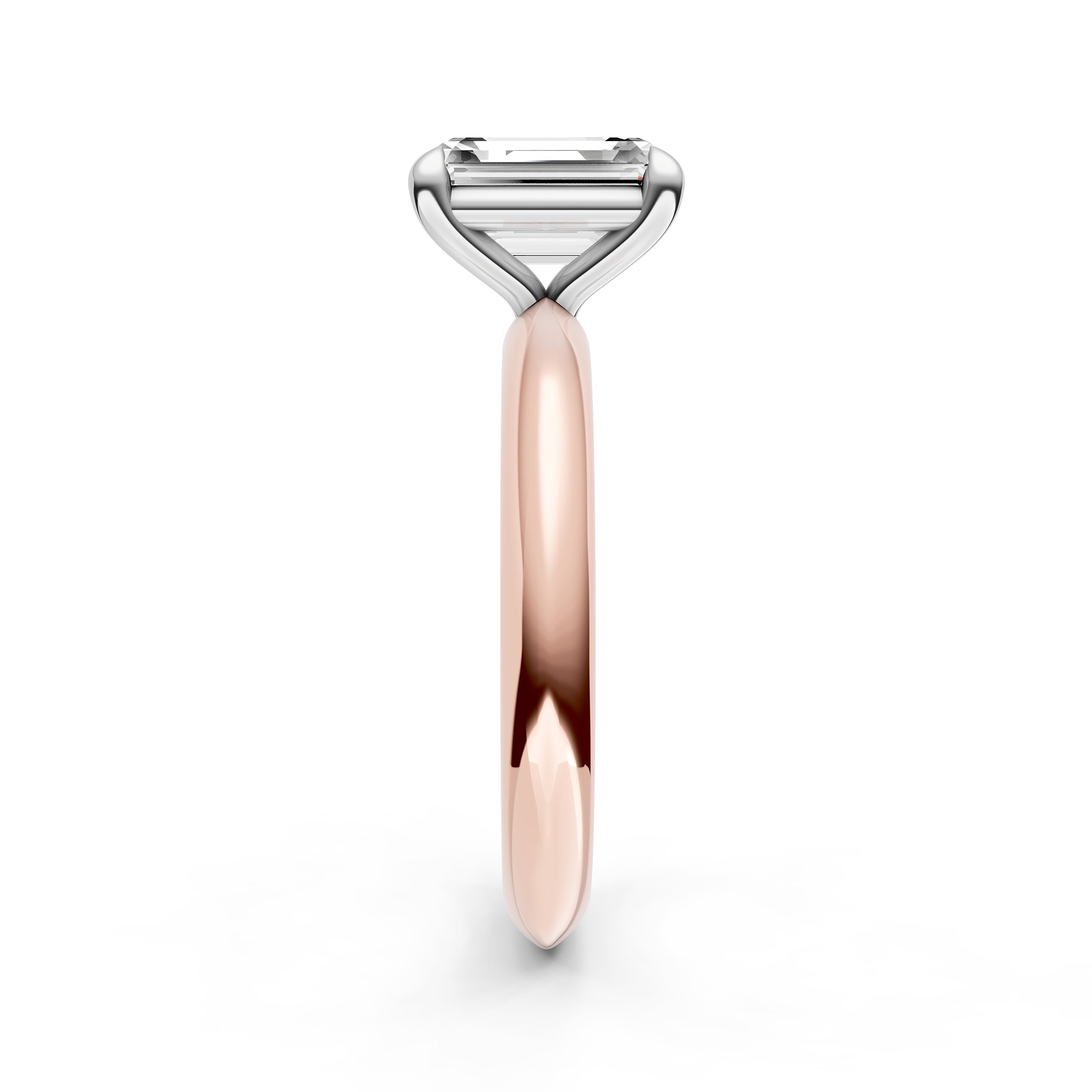 Classic Plain Knife Edge Engagement Ring (Emerald Cut) Birmingham Jewelry Engagement Ring Birmingham Jewelry 