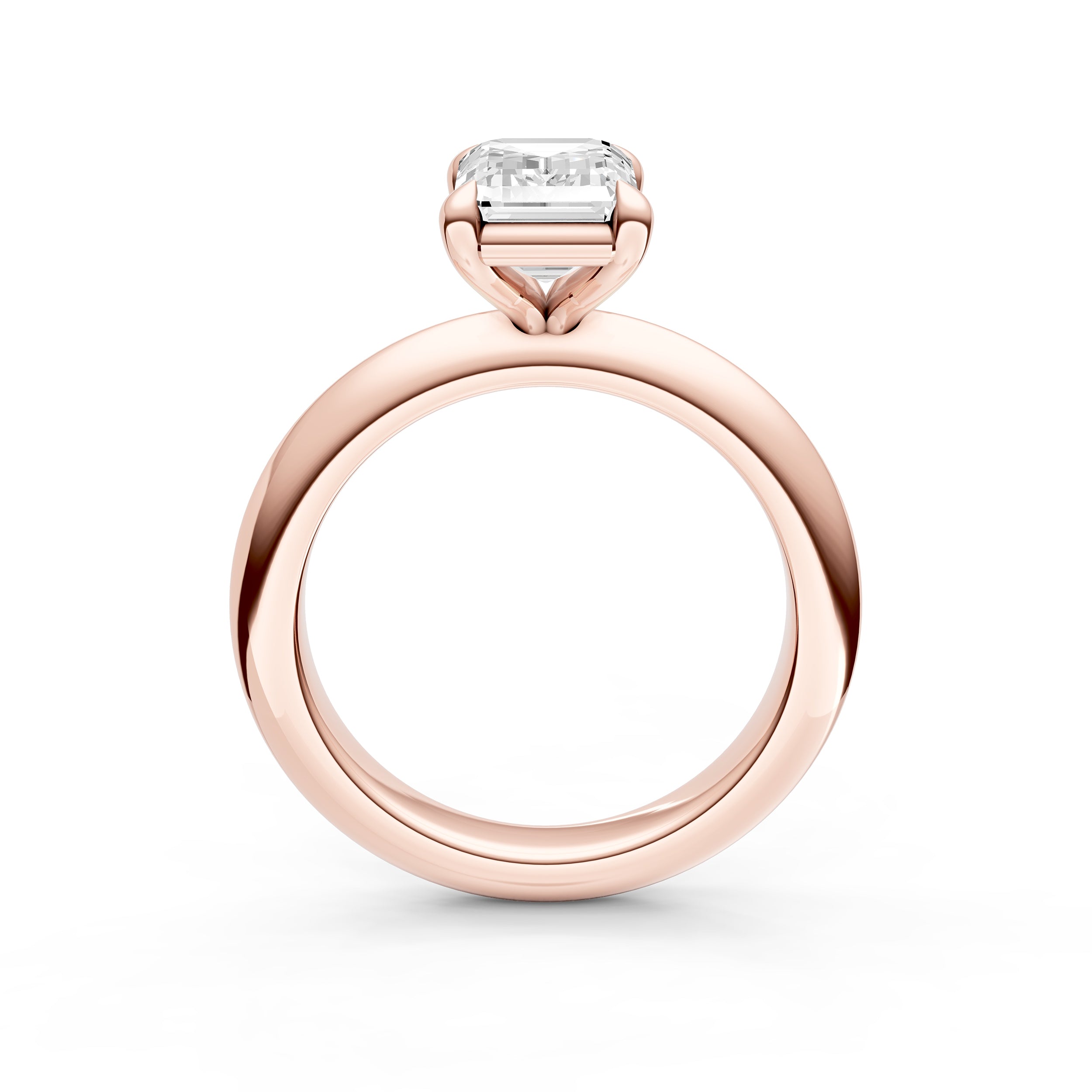 Classic Plain Knife Edge Engagement Ring (Emerald Cut) Birmingham Jewelry Engagement Ring Birmingham Jewelry 