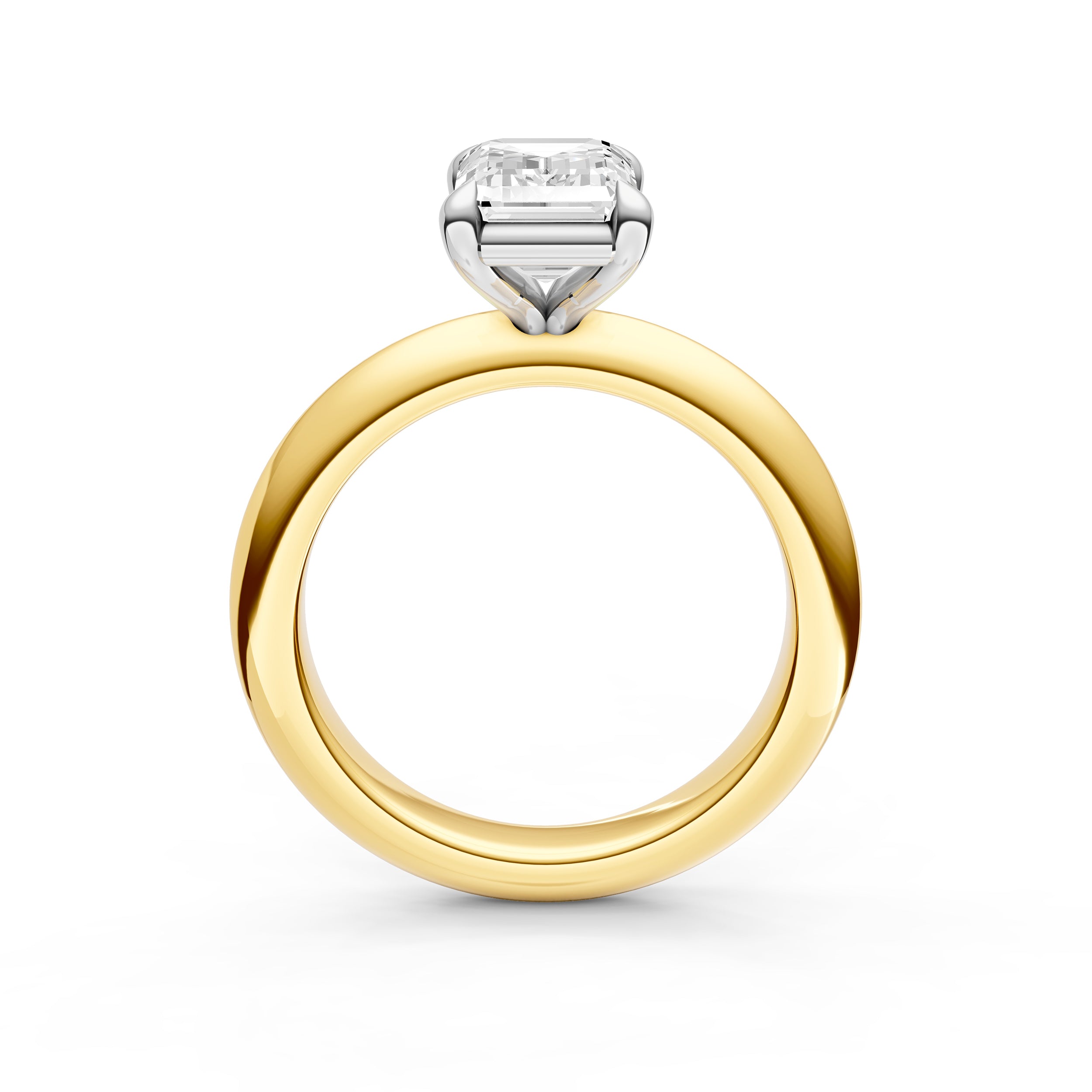 Classic Plain Knife Edge Engagement Ring (Emerald Cut) Birmingham Jewelry Engagement Ring Birmingham Jewelry 
