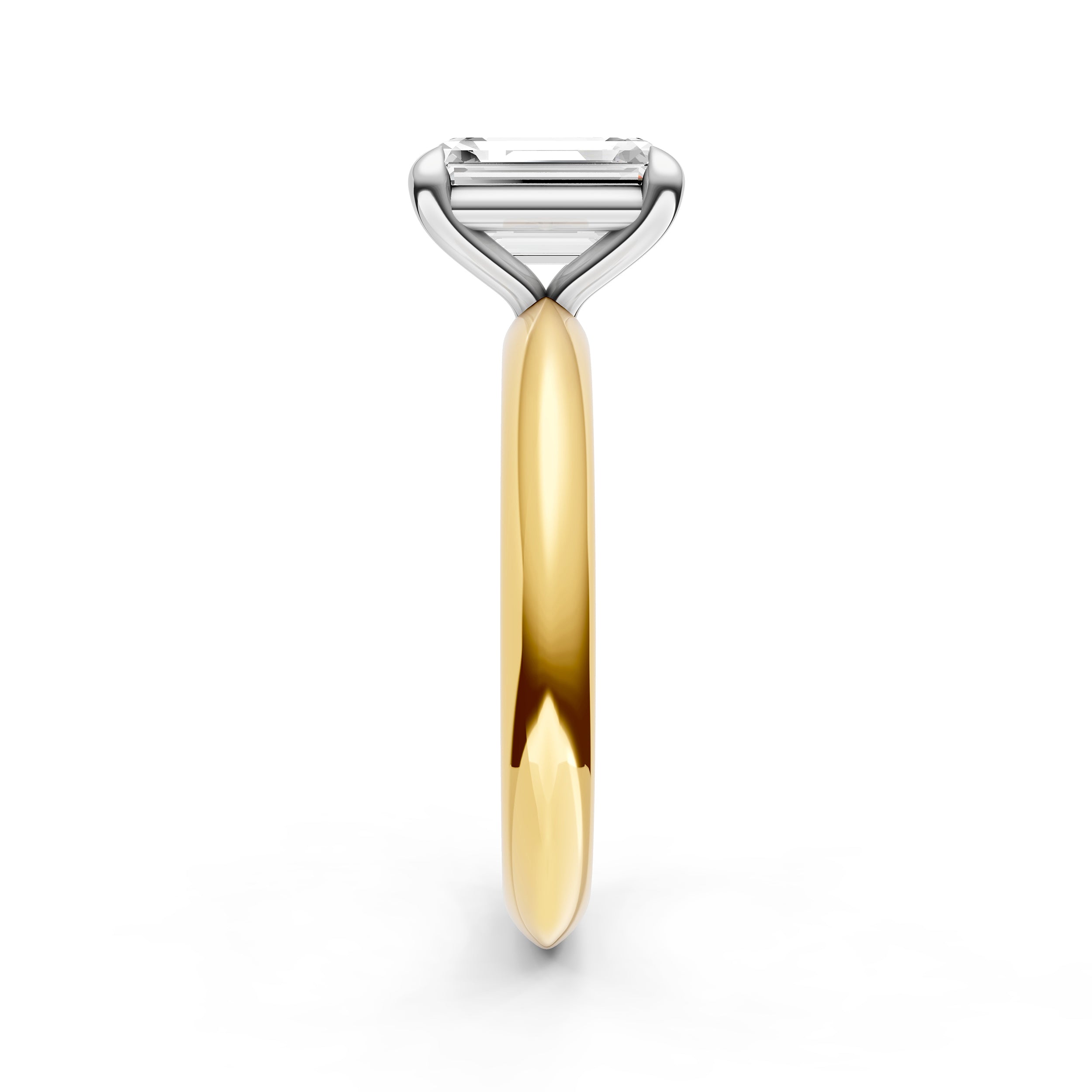 Classic Plain Knife Edge Engagement Ring (Emerald Cut) Birmingham Jewelry Engagement Ring Birmingham Jewelry 