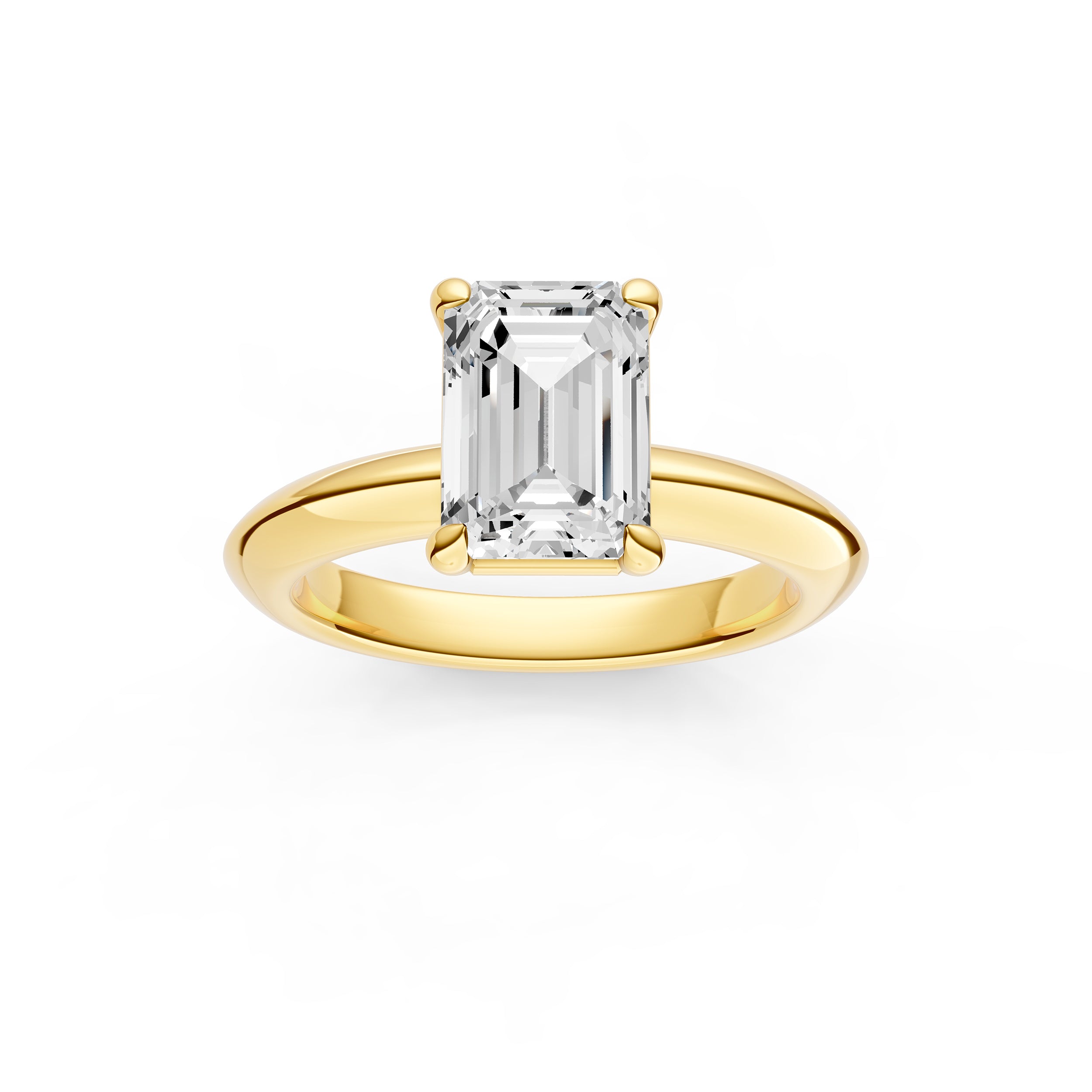 Classic Plain Knife Edge Engagement Ring (Emerald Cut) Birmingham Jewelry Engagement Ring Birmingham Jewelry 