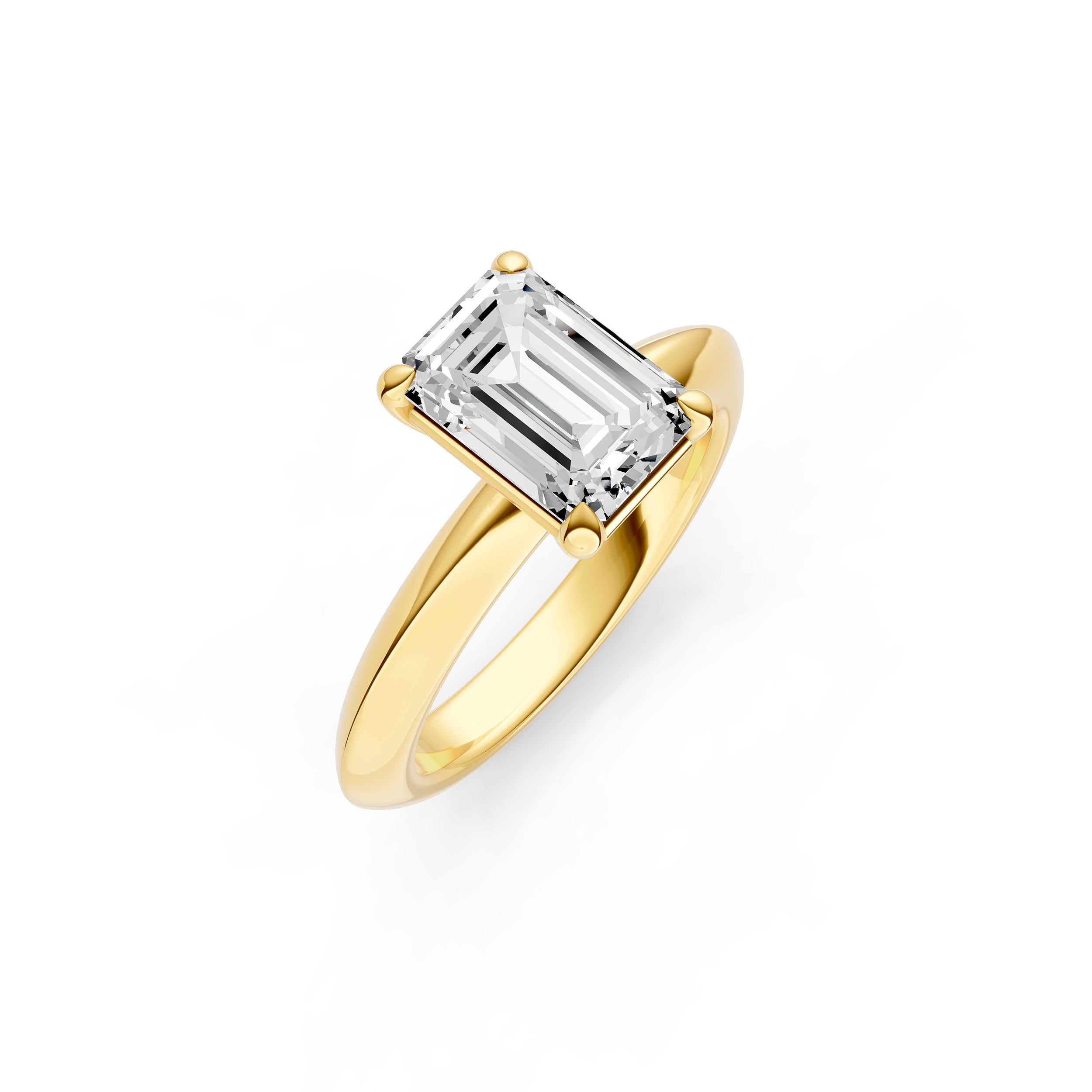 Classic Plain Knife Edge Engagement Ring (Emerald Cut) Birmingham Jewelry Engagement Ring Birmingham Jewelry 