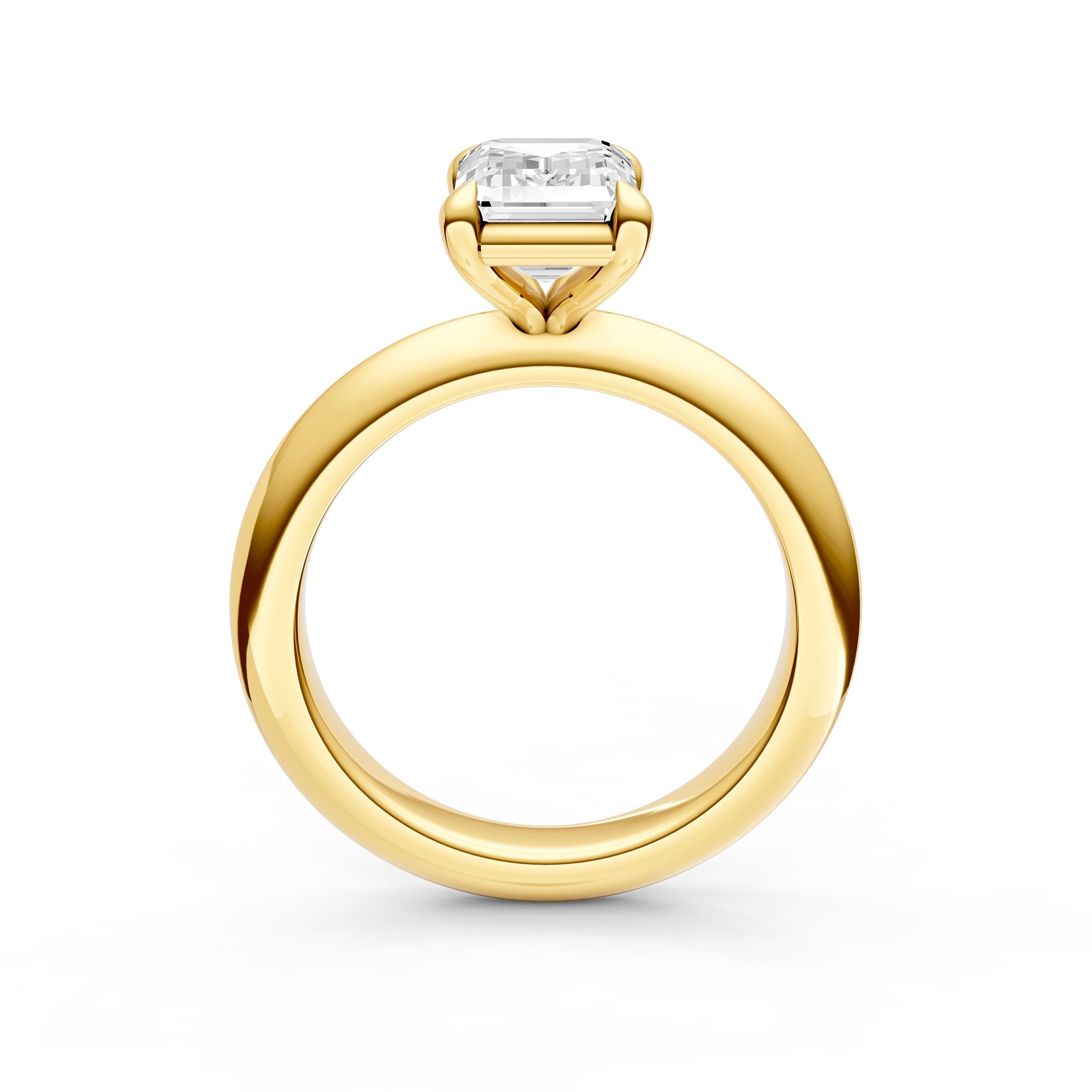 Classic Plain Knife Edge Engagement Ring (Emerald Cut) Birmingham Jewelry Engagement Ring Birmingham Jewelry 