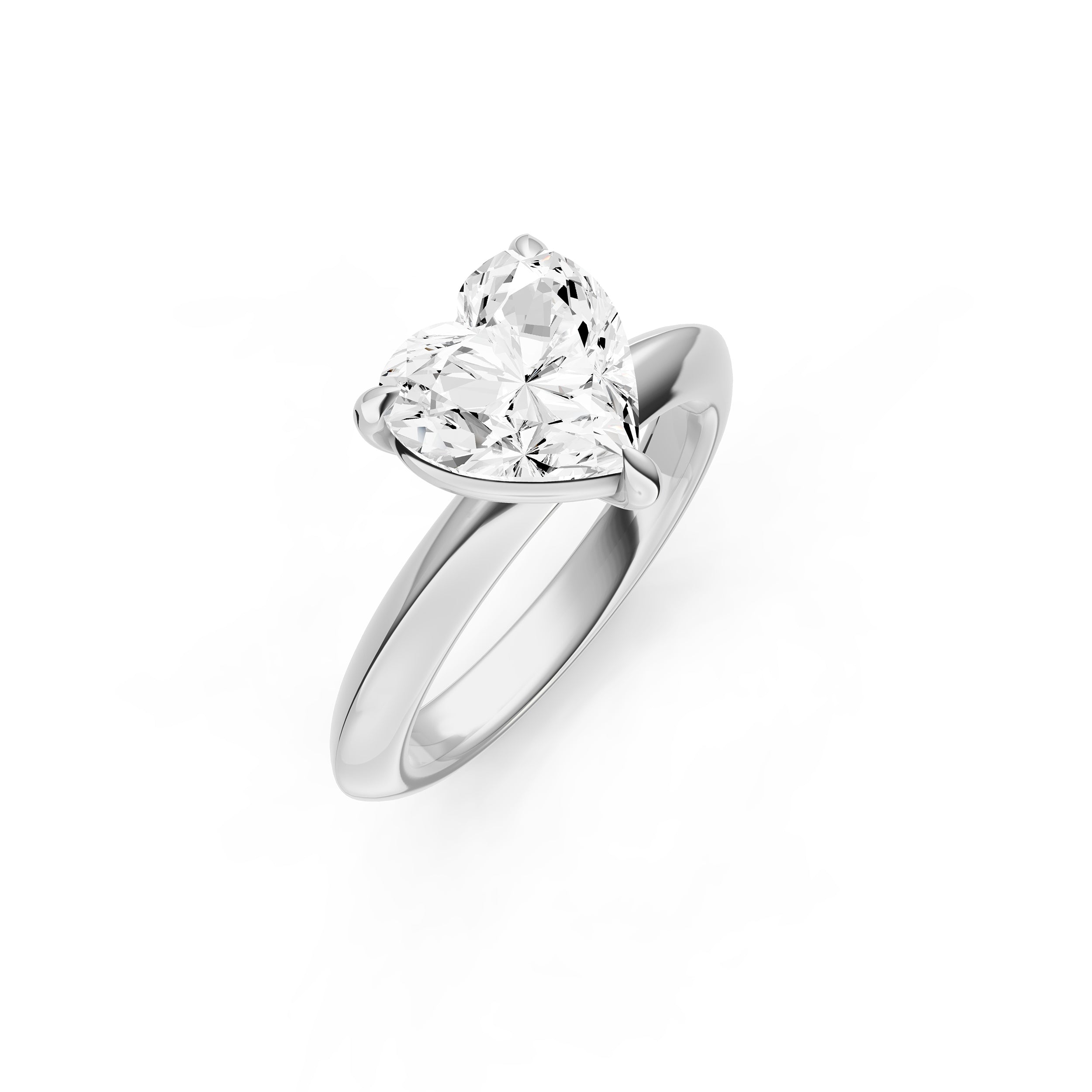 Classic Plain Knife Edge Engagement Ring (Heart Shape) Birmingham Jewelry Engagement Ring Birmingham Jewelry 
