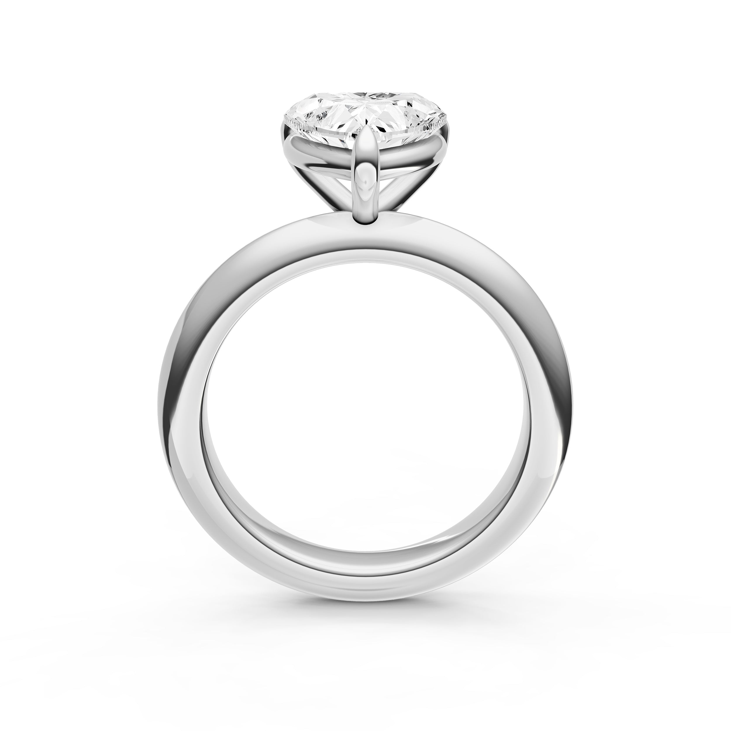 Classic Plain Knife Edge Engagement Ring (Heart Shape) Birmingham Jewelry Engagement Ring Birmingham Jewelry 