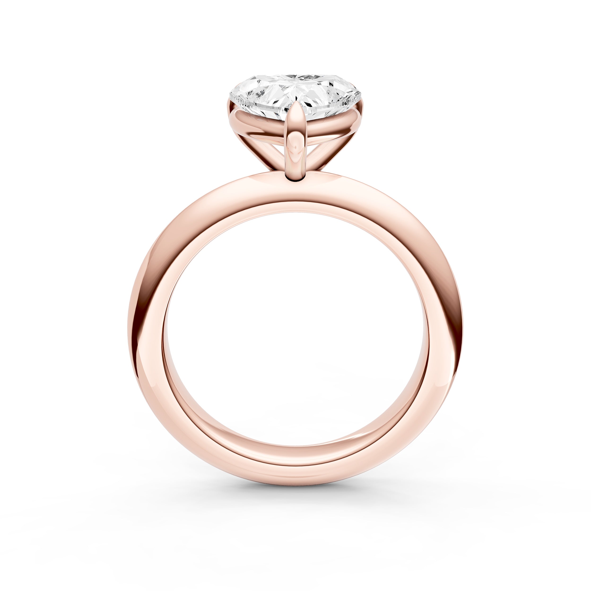 Classic Plain Knife Edge Engagement Ring (Heart Shape) Birmingham Jewelry Engagement Ring Birmingham Jewelry 
