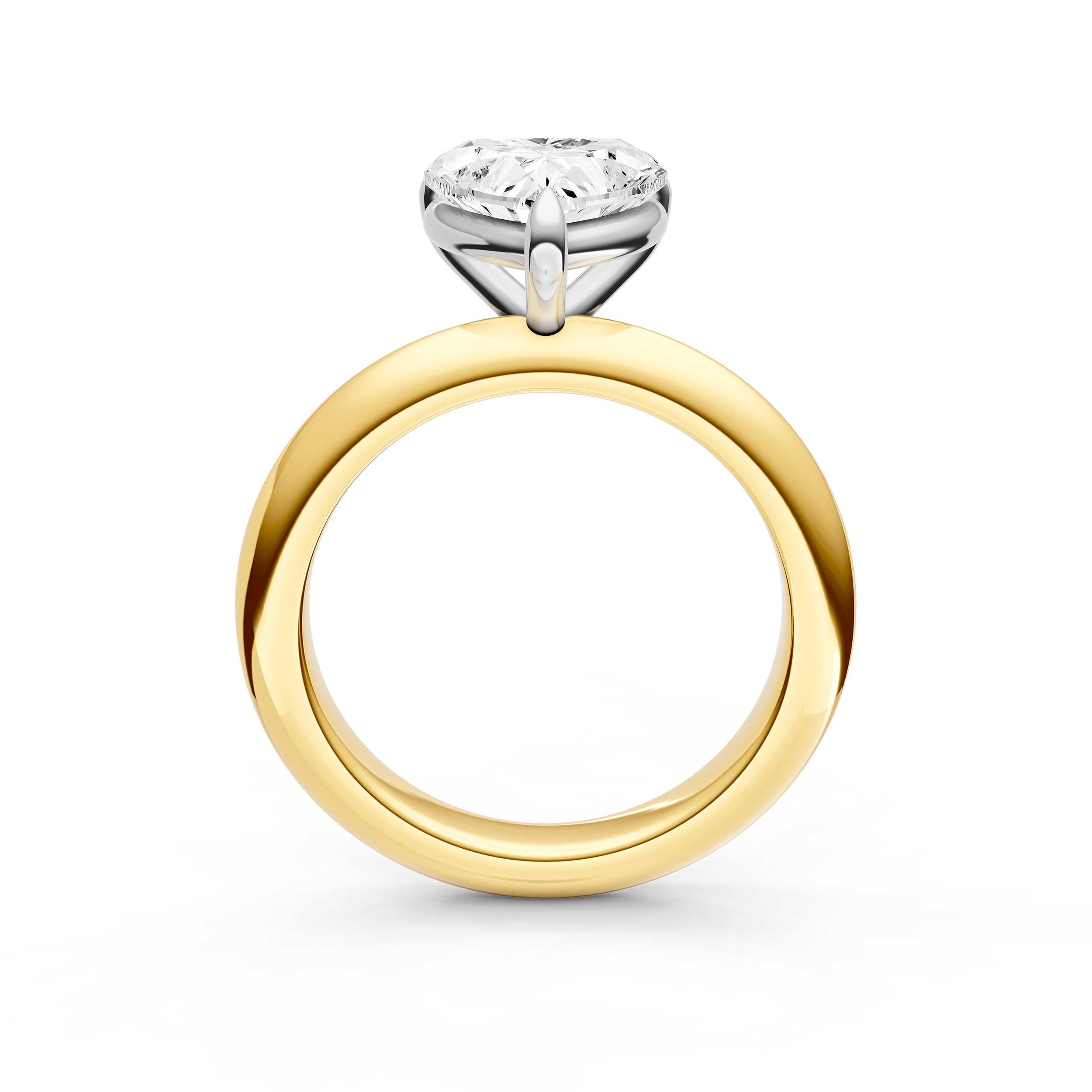 Classic Plain Knife Edge Engagement Ring (Heart Shape) Birmingham Jewelry Engagement Ring Birmingham Jewelry 