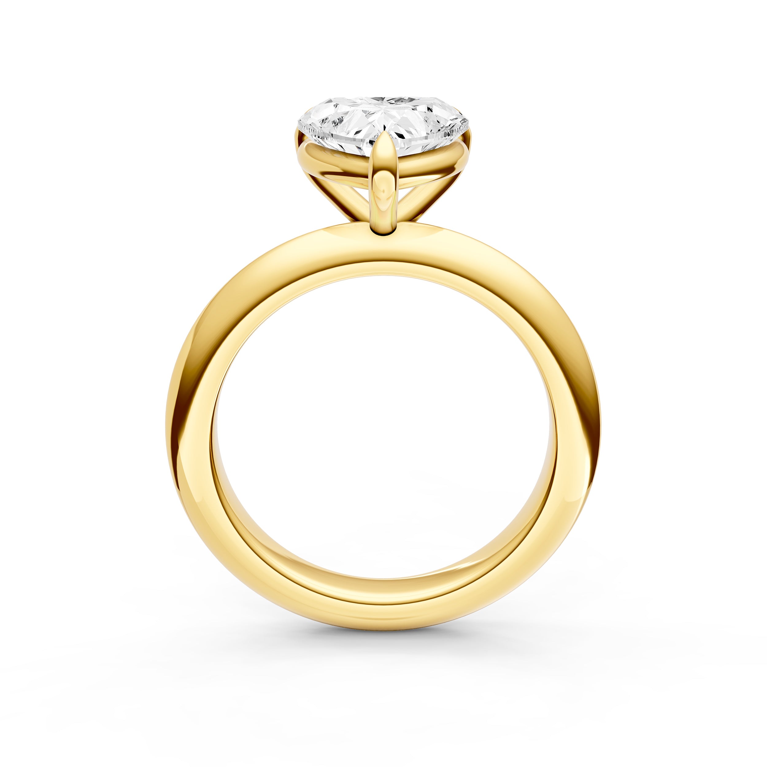 Classic Plain Knife Edge Engagement Ring (Heart Shape) Birmingham Jewelry Engagement Ring Birmingham Jewelry 